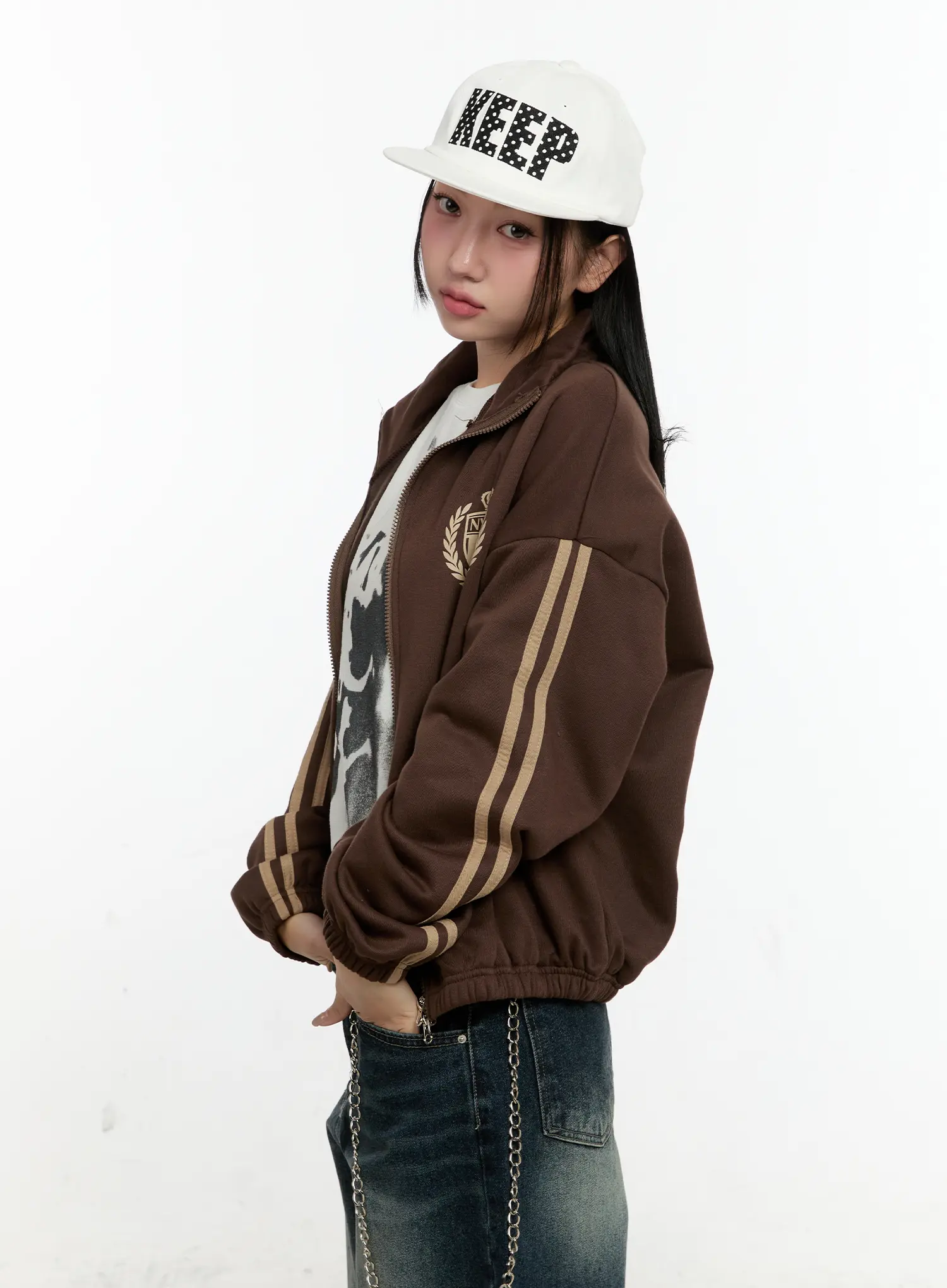Oversized Fleece Track Jacket CN505 - Image 2