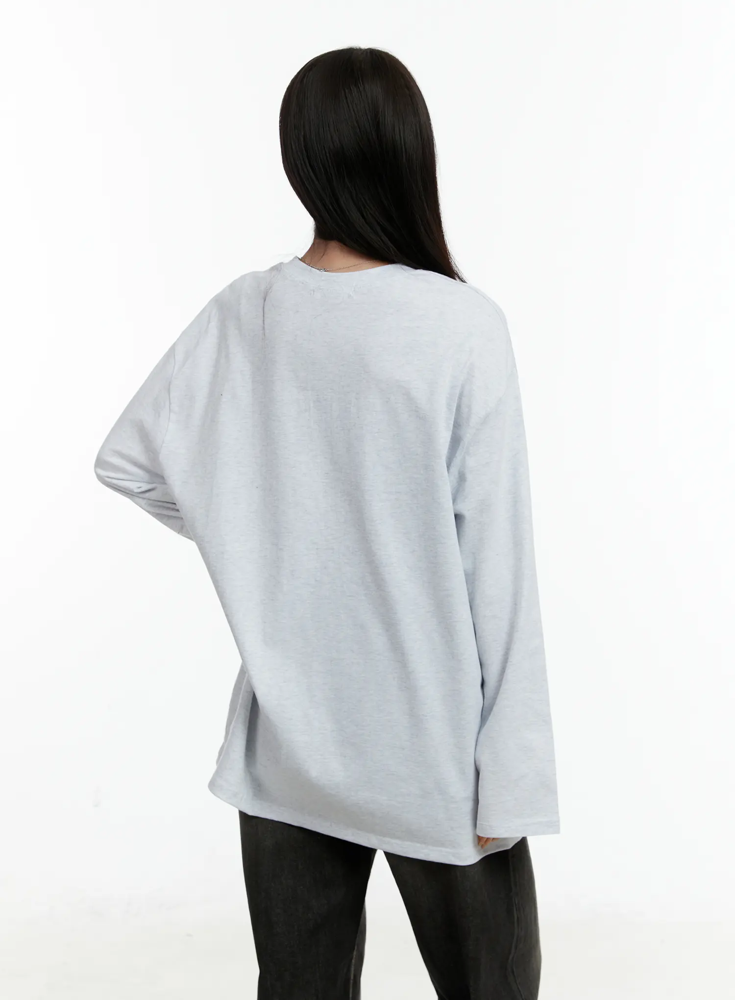 Oversized Graphic Print Long Sleeve Tee CD523 - Image 7