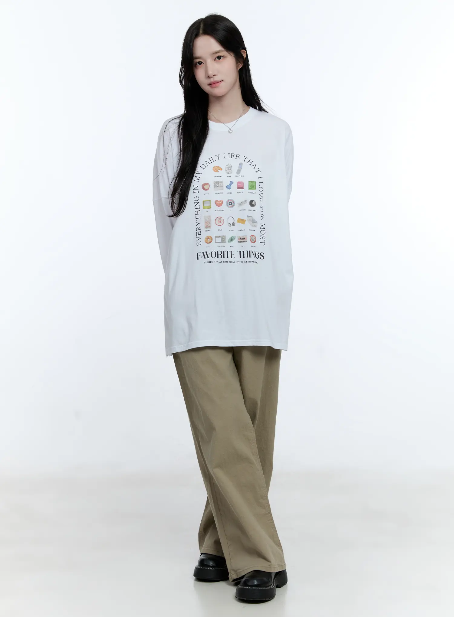 Oversized Graphic Print Long Sleeve Tee CG513 - Image 3