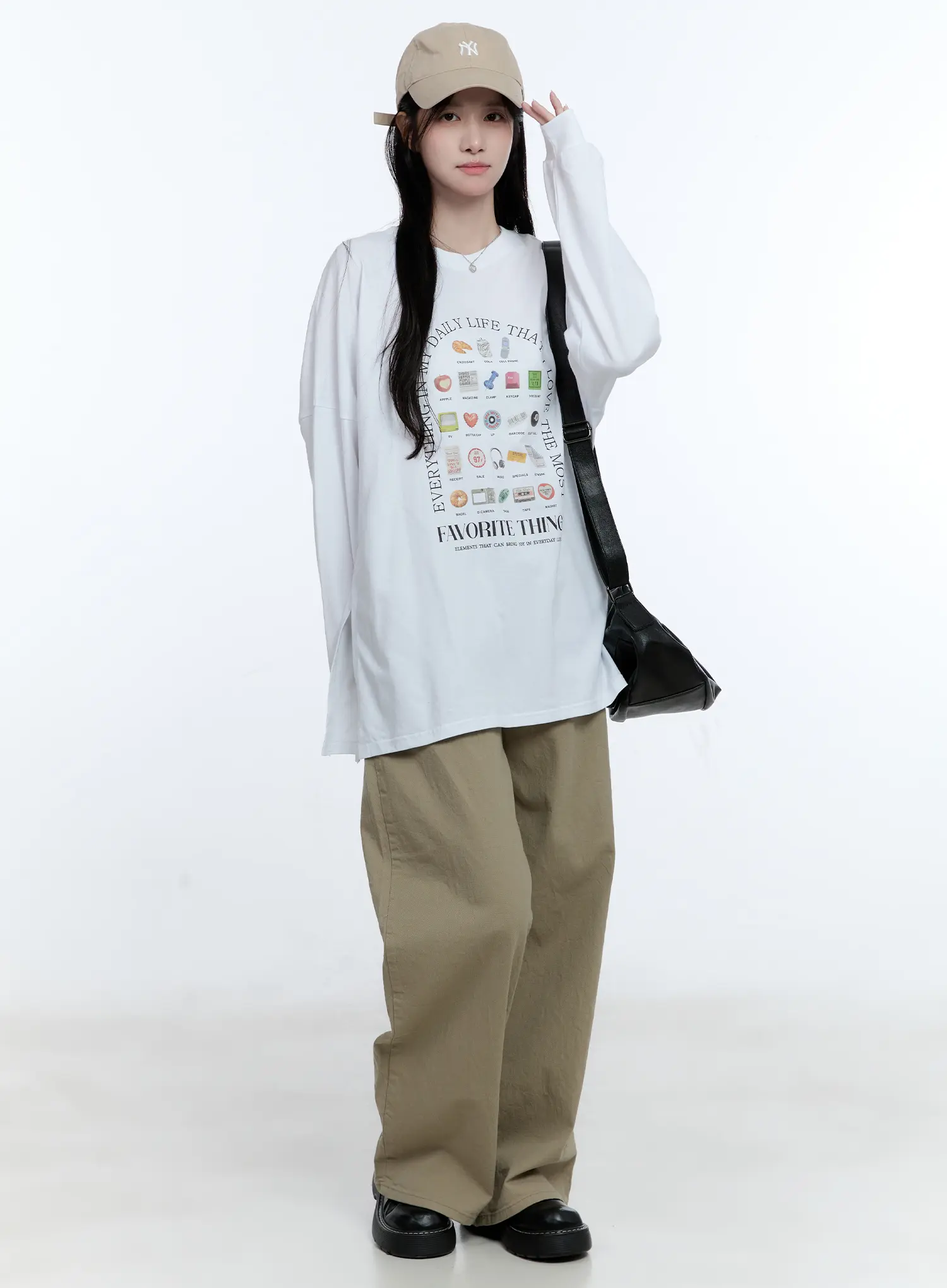 Oversized Graphic Print Long Sleeve Tee CG513 - Image 7
