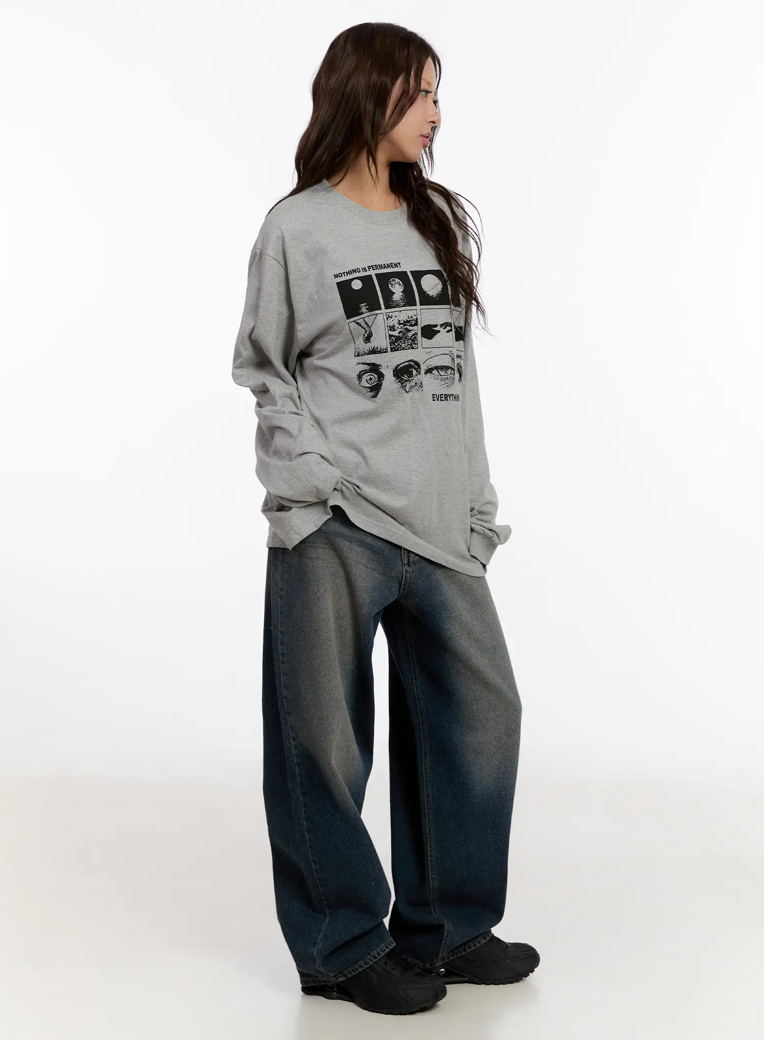 Oversized Graphic Print Long Sleeve Top CN527 - Image 6