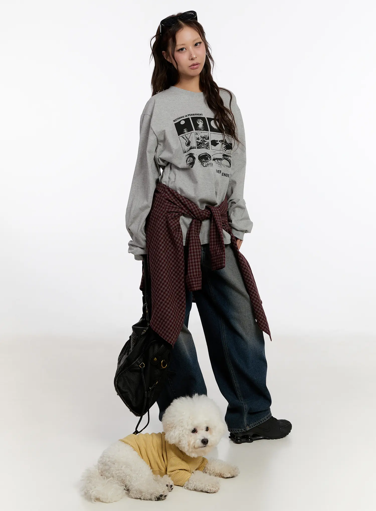 Oversized Graphic Print Long Sleeve Top CN527 - Image 7