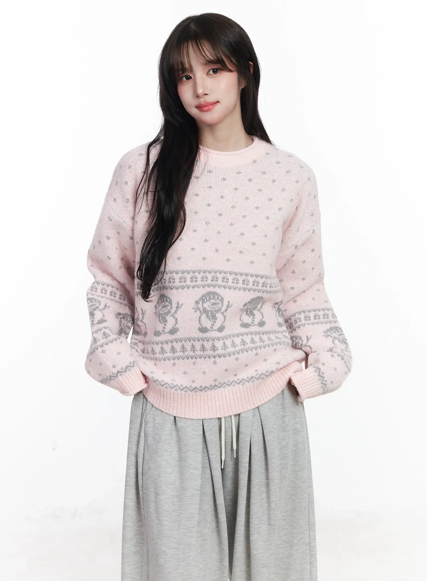 Oversized Graphic Sweater IJ529 - Image 3