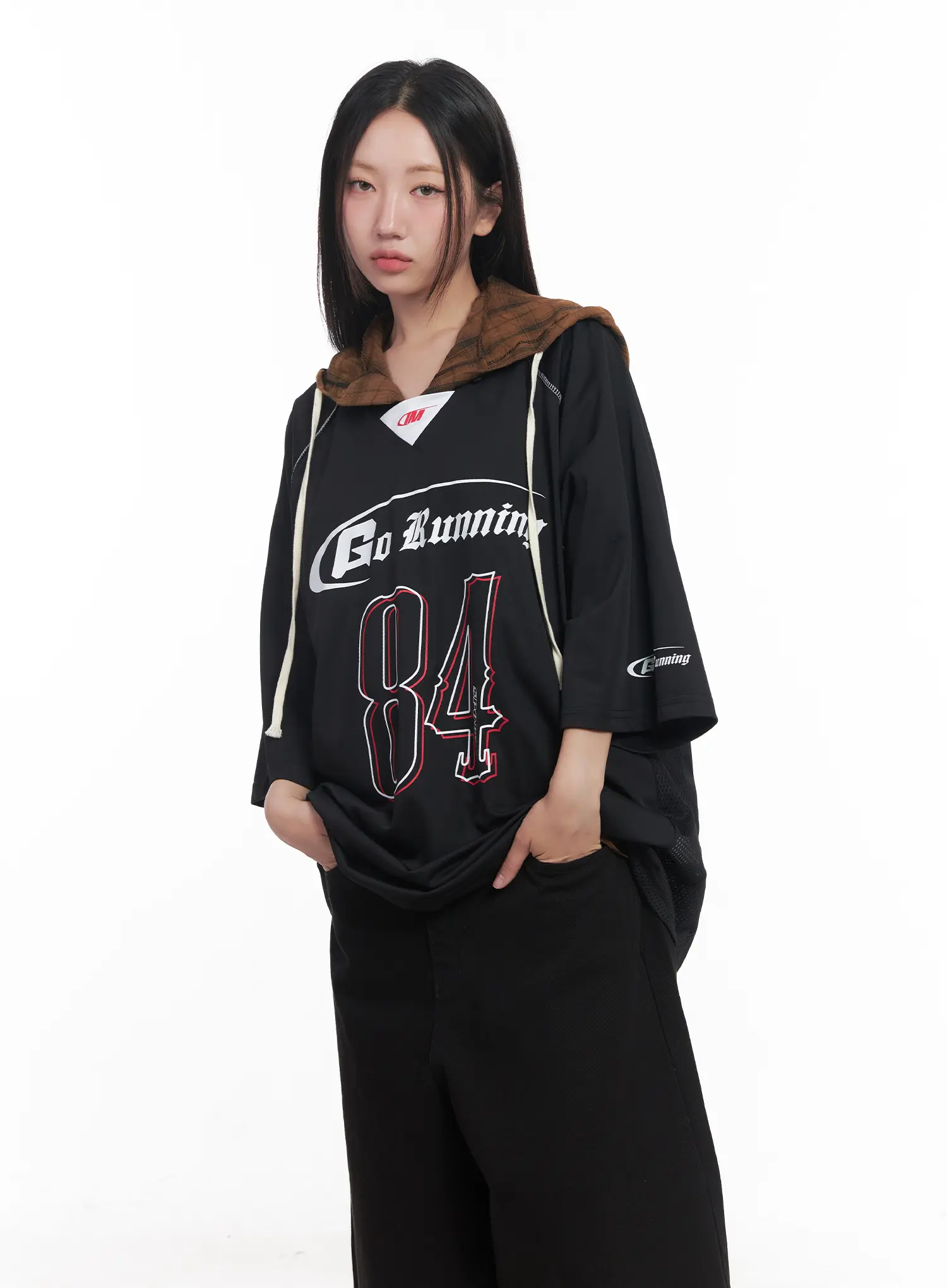 Oversized Graphic V-Neck Jersey CU517 - Image 6