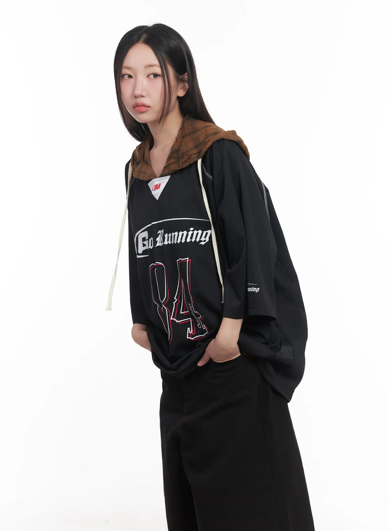 Oversized Graphic V-Neck Jersey CU517 - Image 7