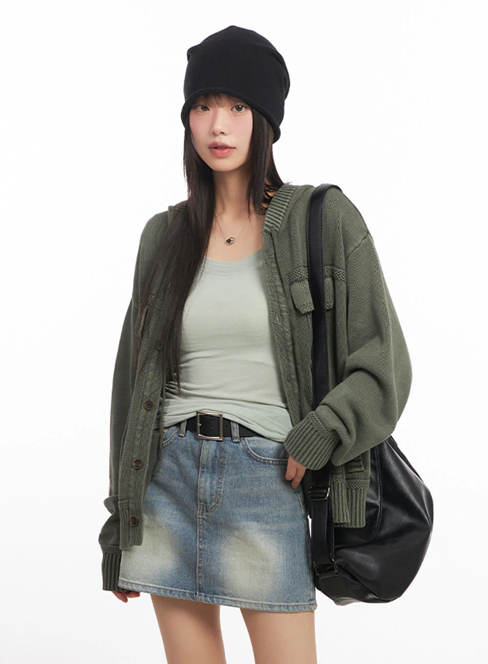 Oversized Hooded Cardigan IA528