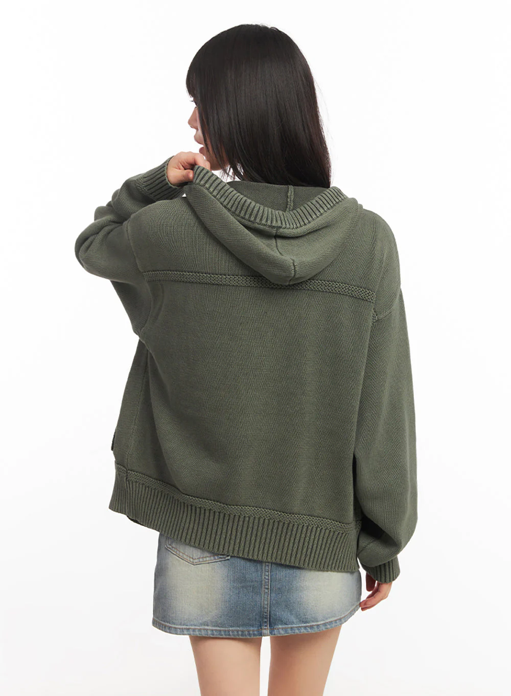 Oversized Hooded Cardigan IA528 - Image 6