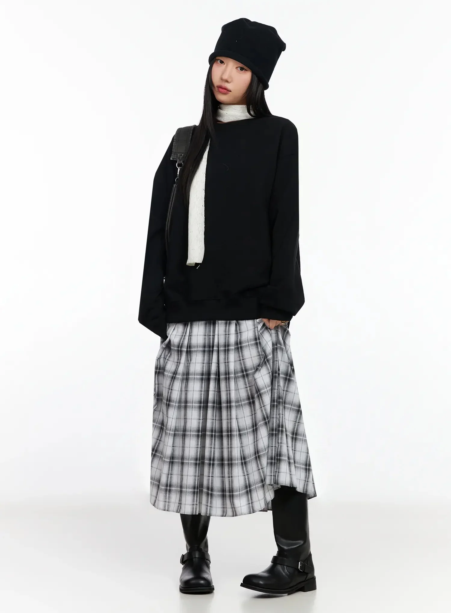 Oversized Loose-Fit Crewneck Sweatshirt IA507