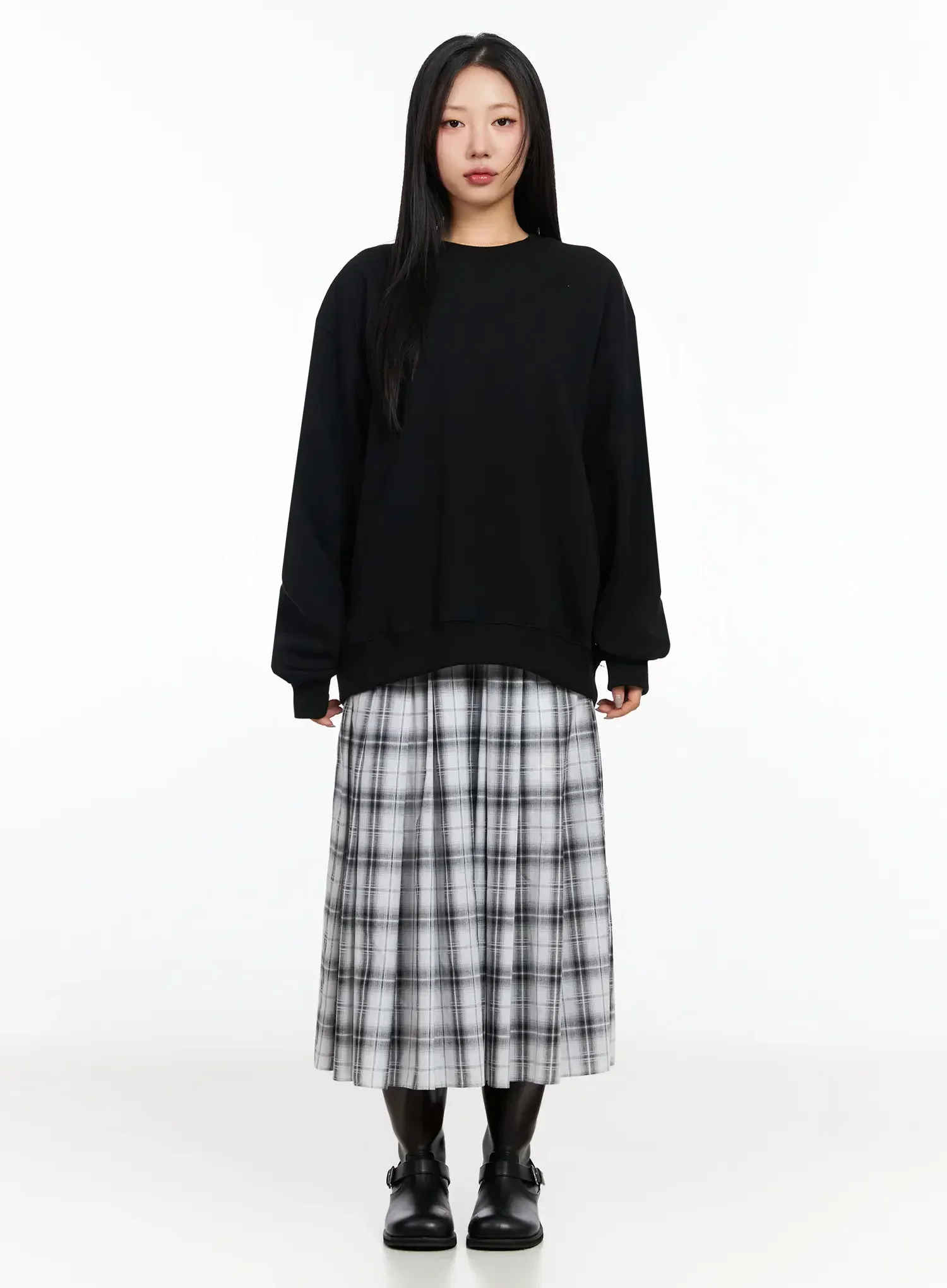 Oversized Loose-Fit Crewneck Sweatshirt IA507 - Image 10