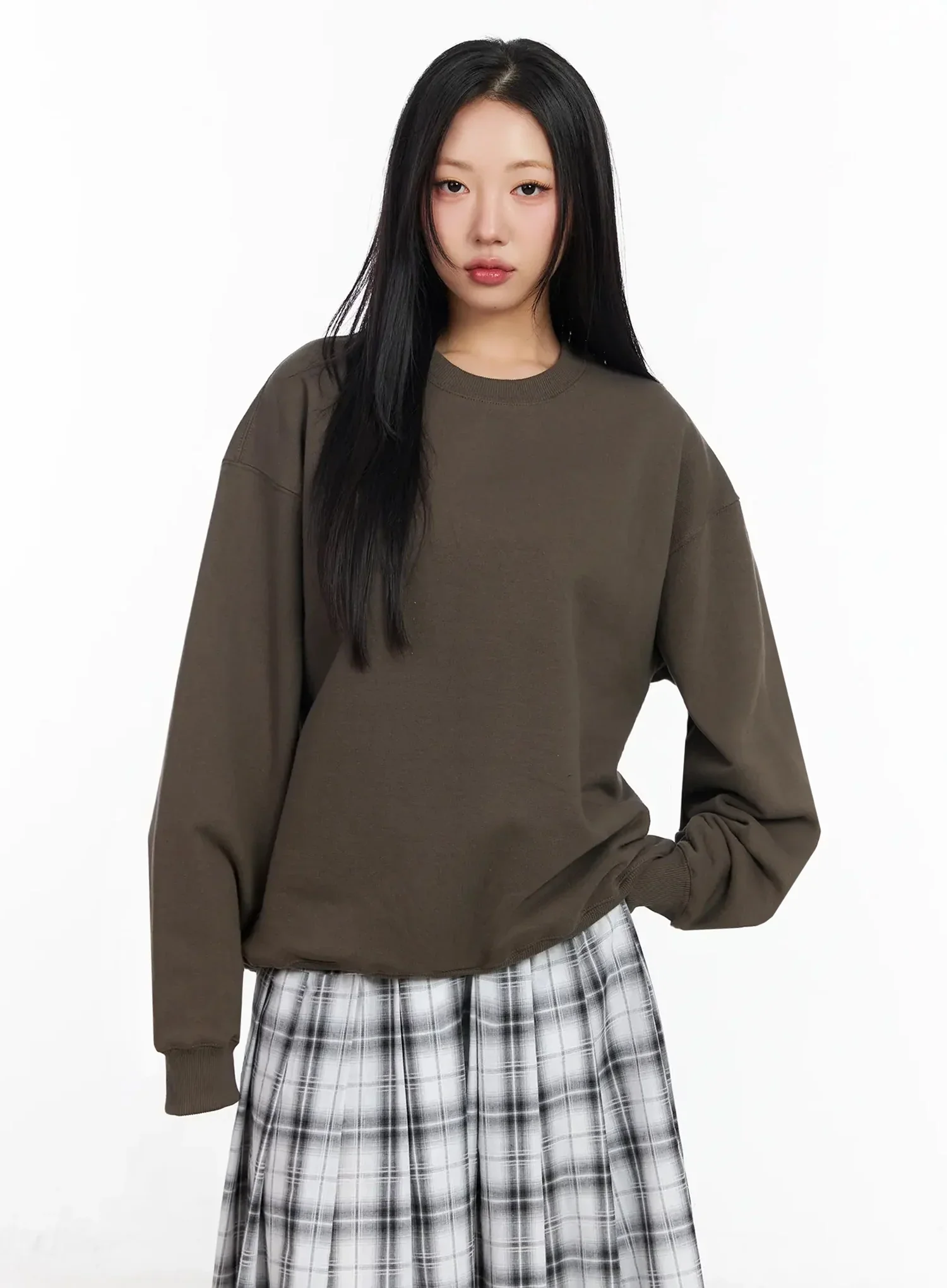 Oversized Loose-Fit Crewneck Sweatshirt IA507 - Image 14