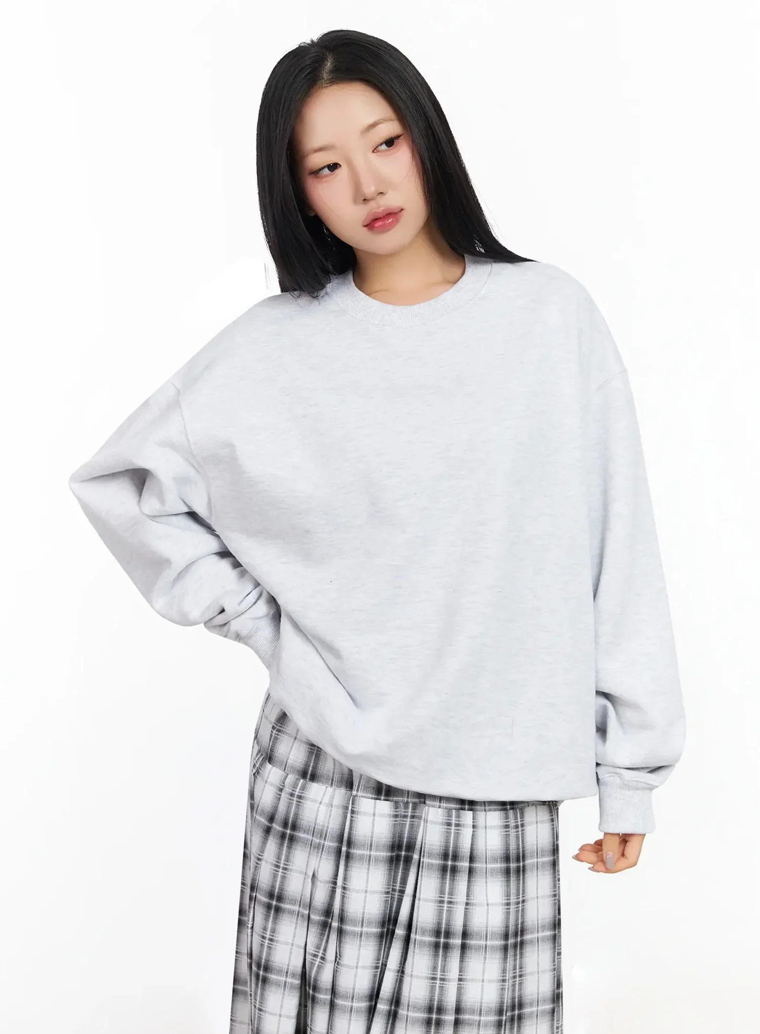 Oversized Loose-Fit Crewneck Sweatshirt IA507 - Image 15