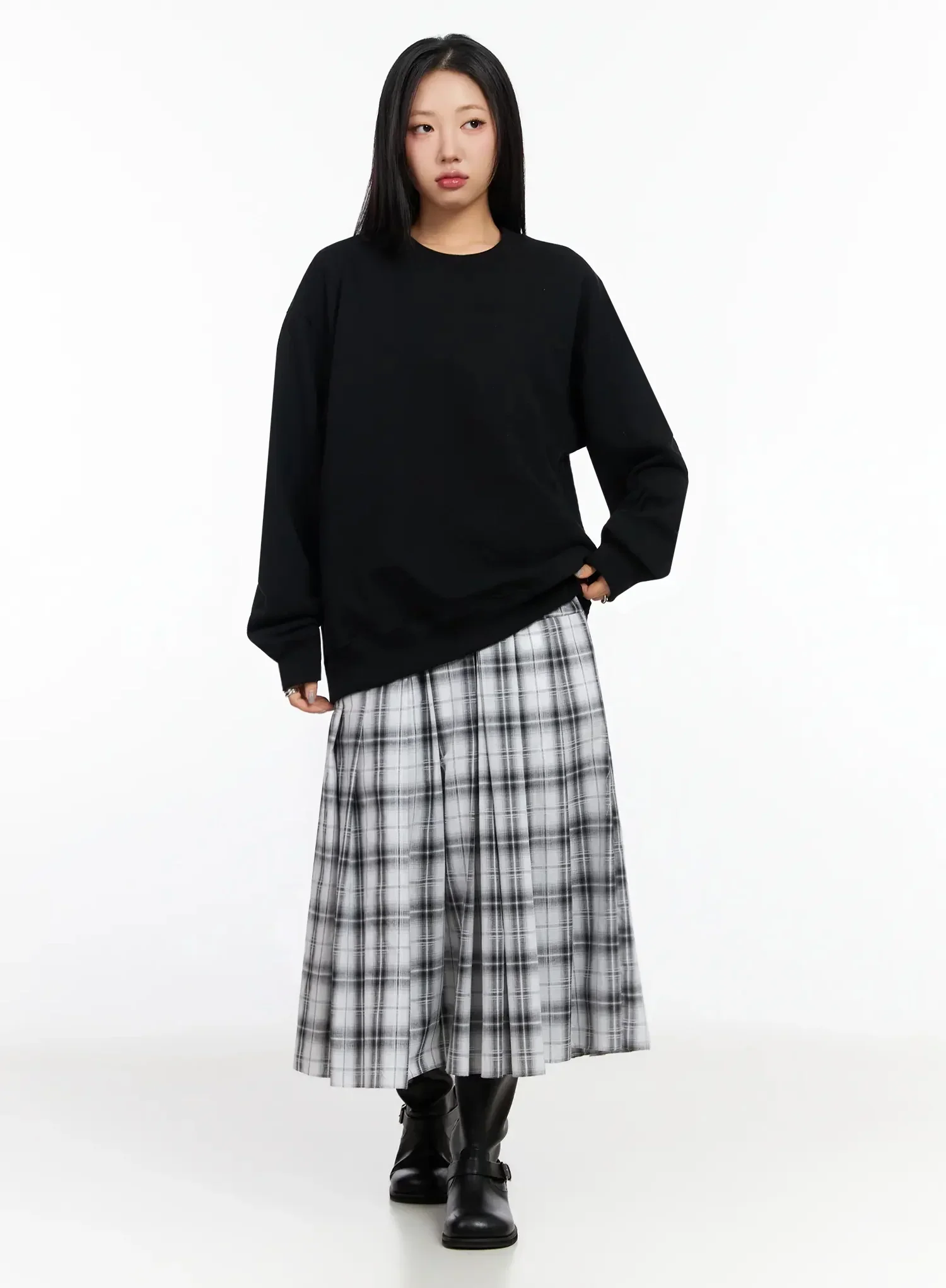Oversized Loose-Fit Crewneck Sweatshirt IA507 - Image 5