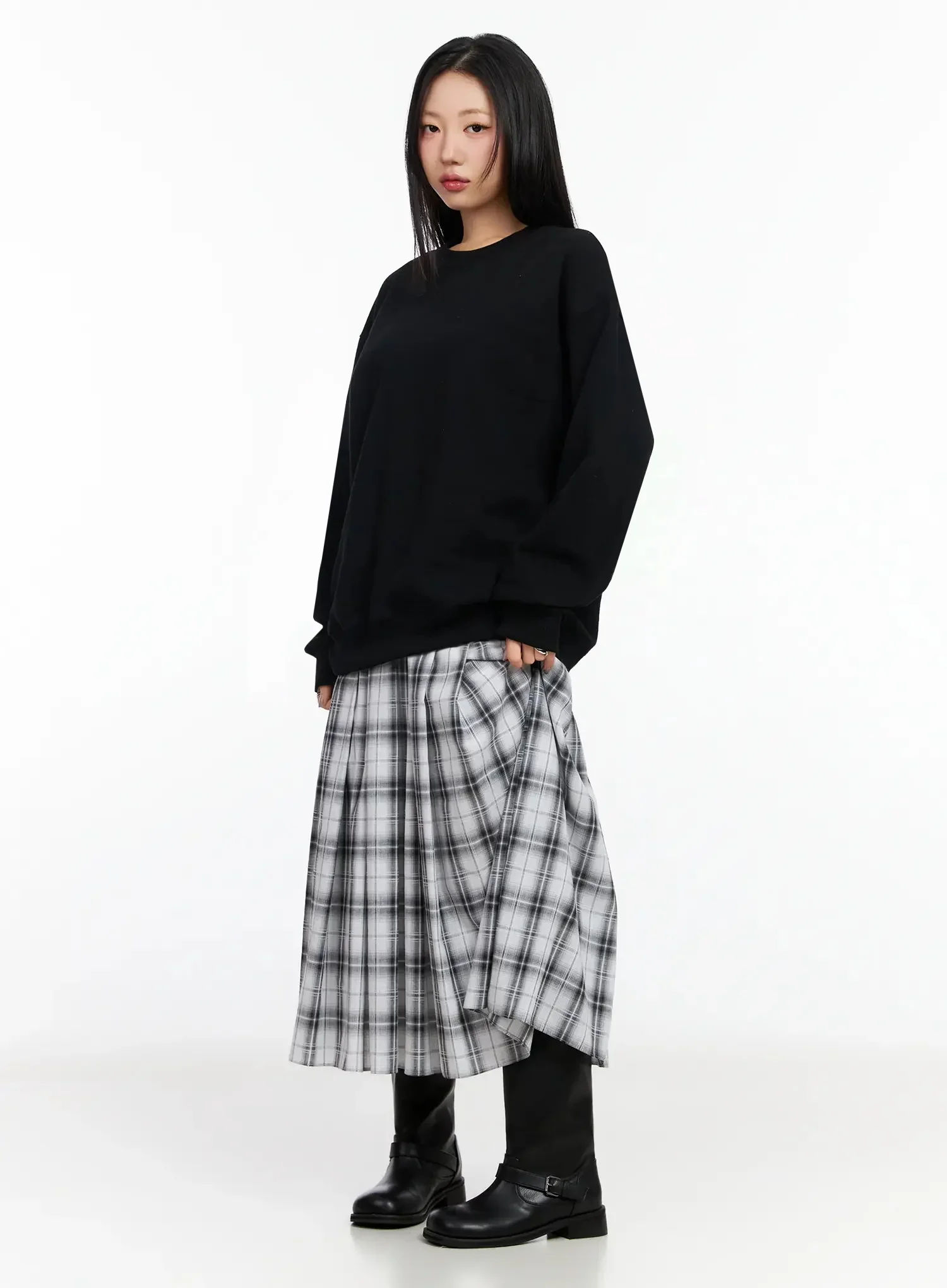 Oversized Loose-Fit Crewneck Sweatshirt IA507 - Image 6