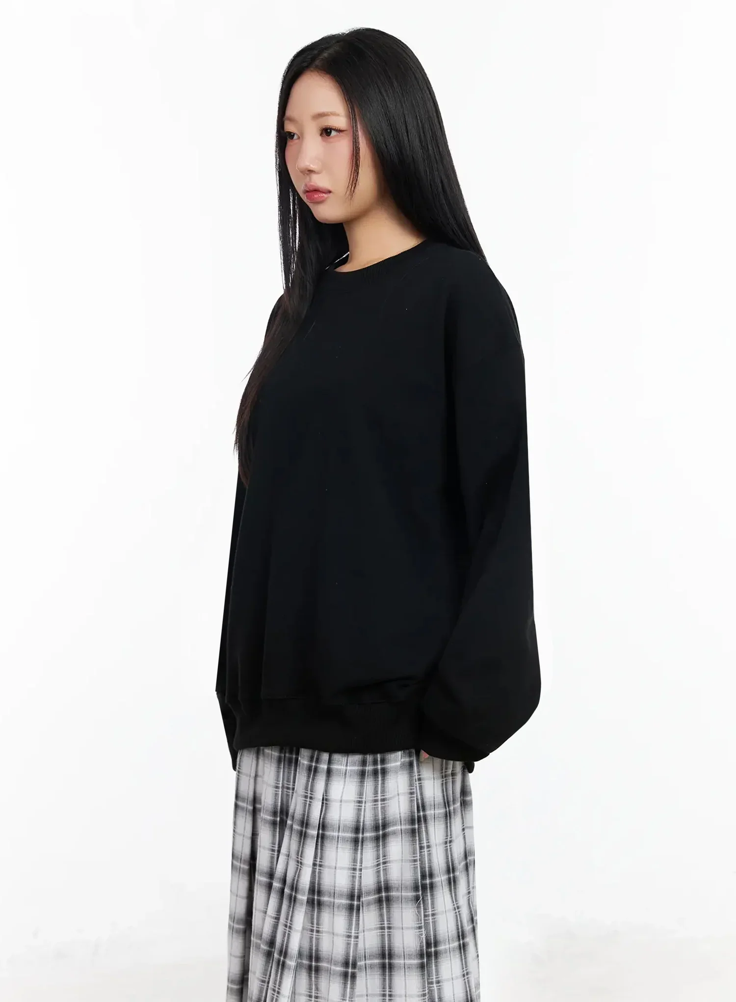 Oversized Loose-Fit Crewneck Sweatshirt IA507 - Image 8