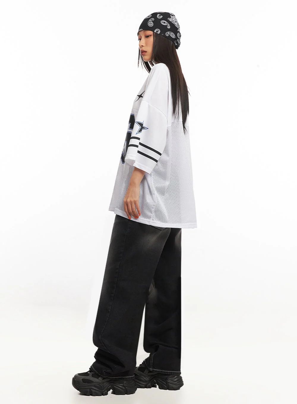 Oversized Mesh Graphic Tee IA504 - Image 11