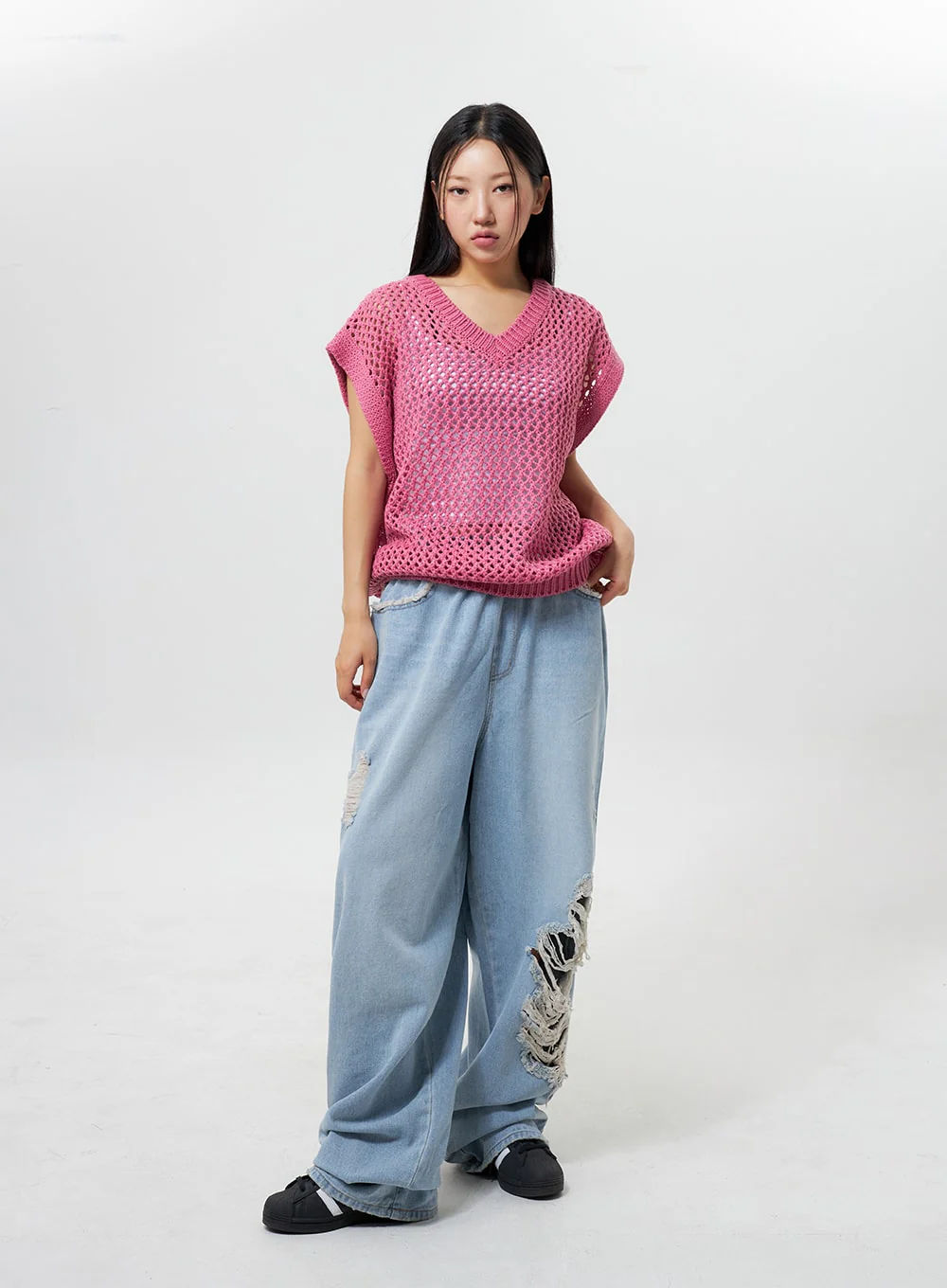 Oversized Ripped Jeans CY324 - Image 7