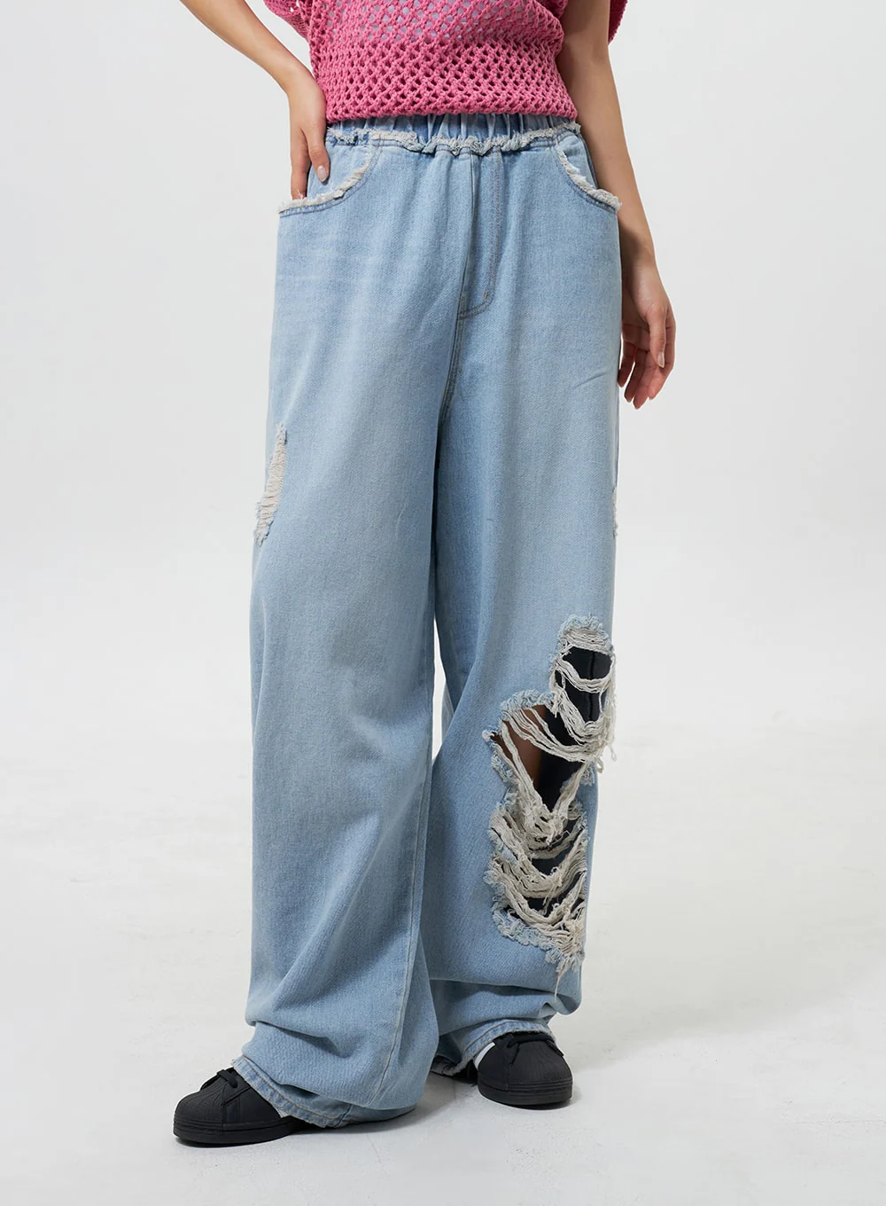 Oversized Ripped Jeans CY324 - Image 9