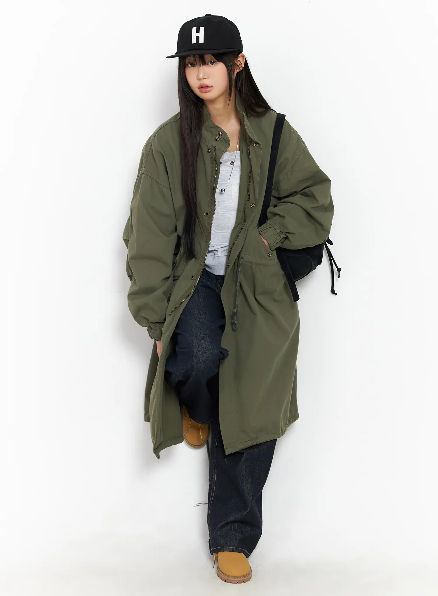 Oversized Safari Casual Trench Coat CF504 - Image 8