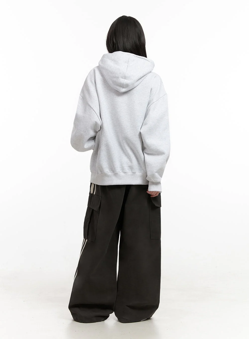 Oversized Solid Hooded Sweatshirt IN427 - Image 12