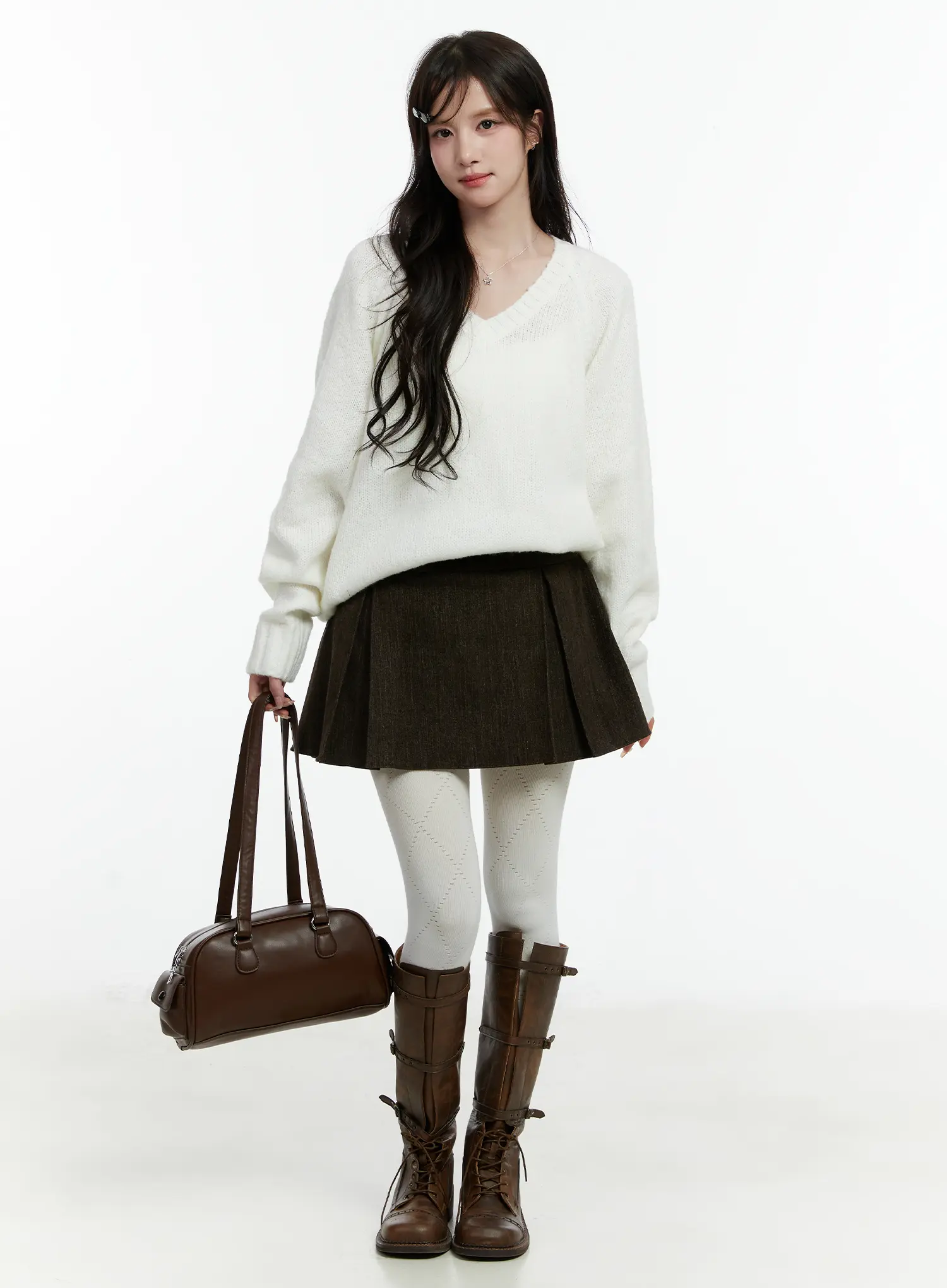Oversized V-Neck Sweater CD523 - Image 2