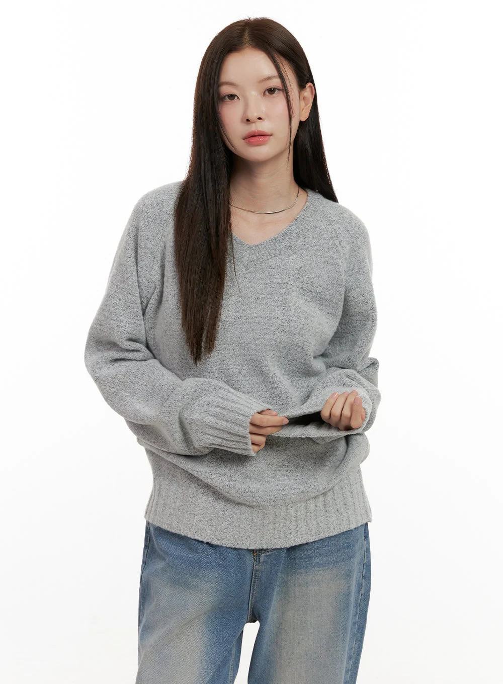 Oversized V-Neck Sweater ON422 - Image 10