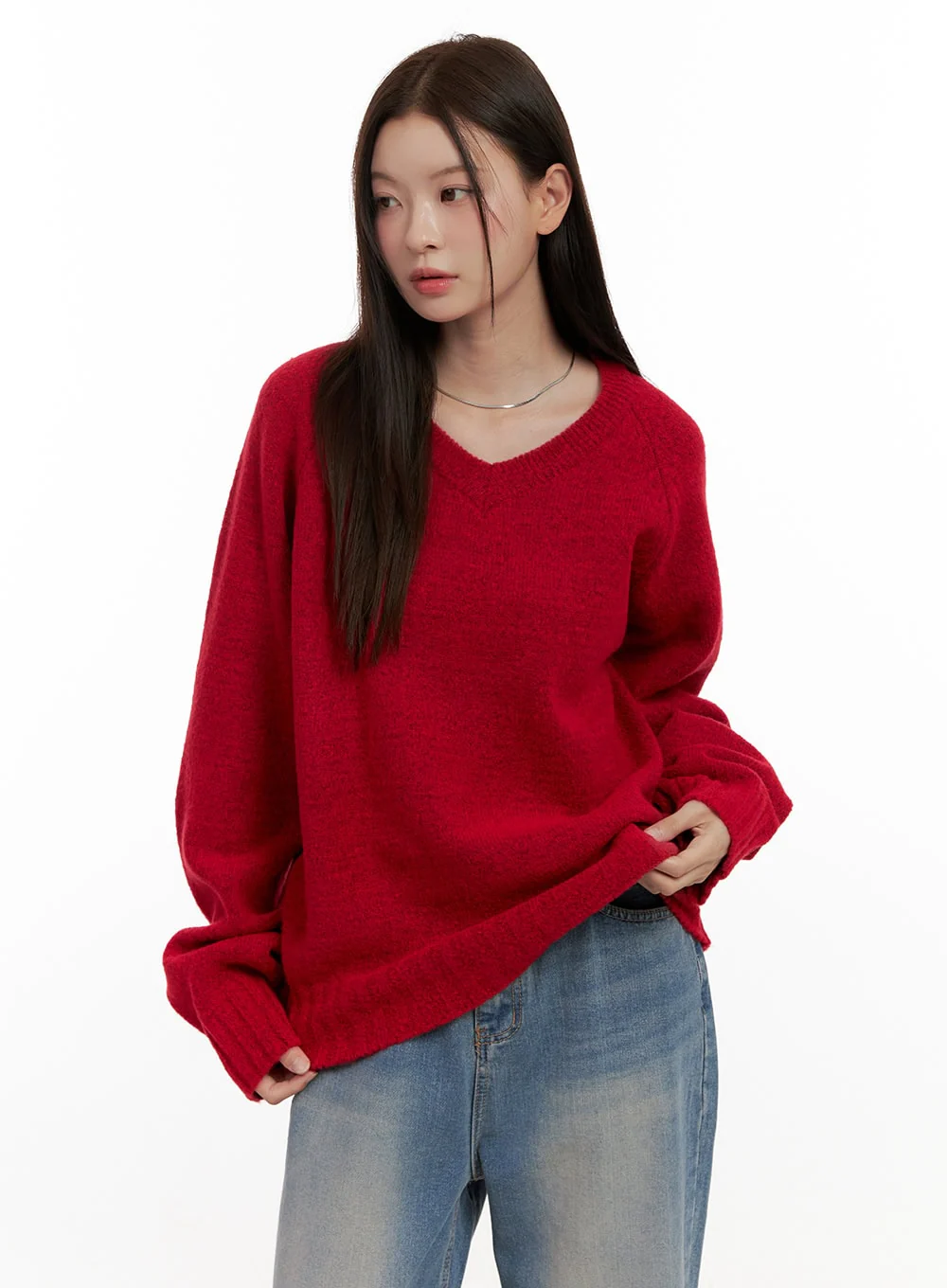 Oversized V-Neck Sweater ON422 - Image 8