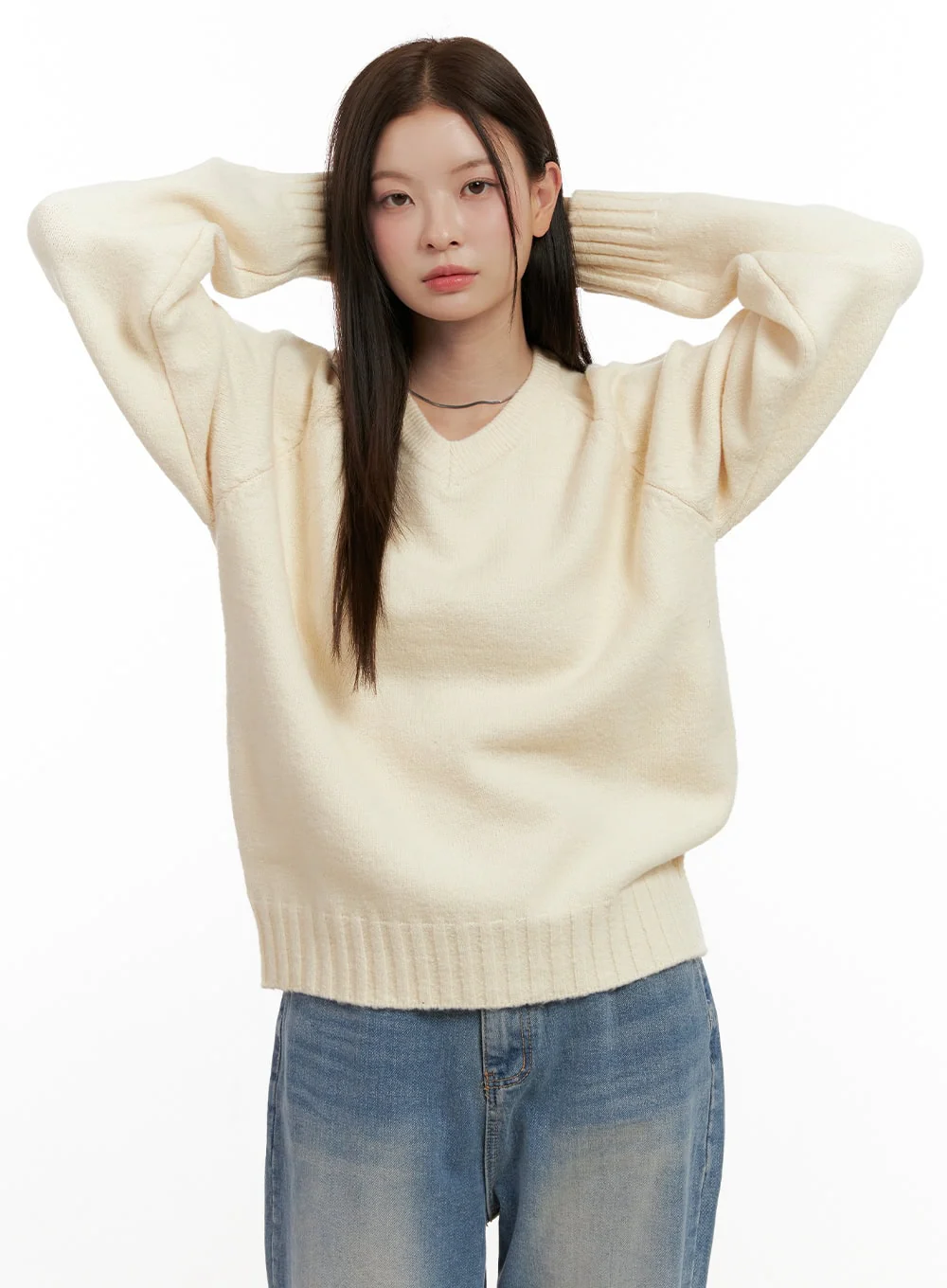 Oversized V-Neck Sweater ON422 - Image 9