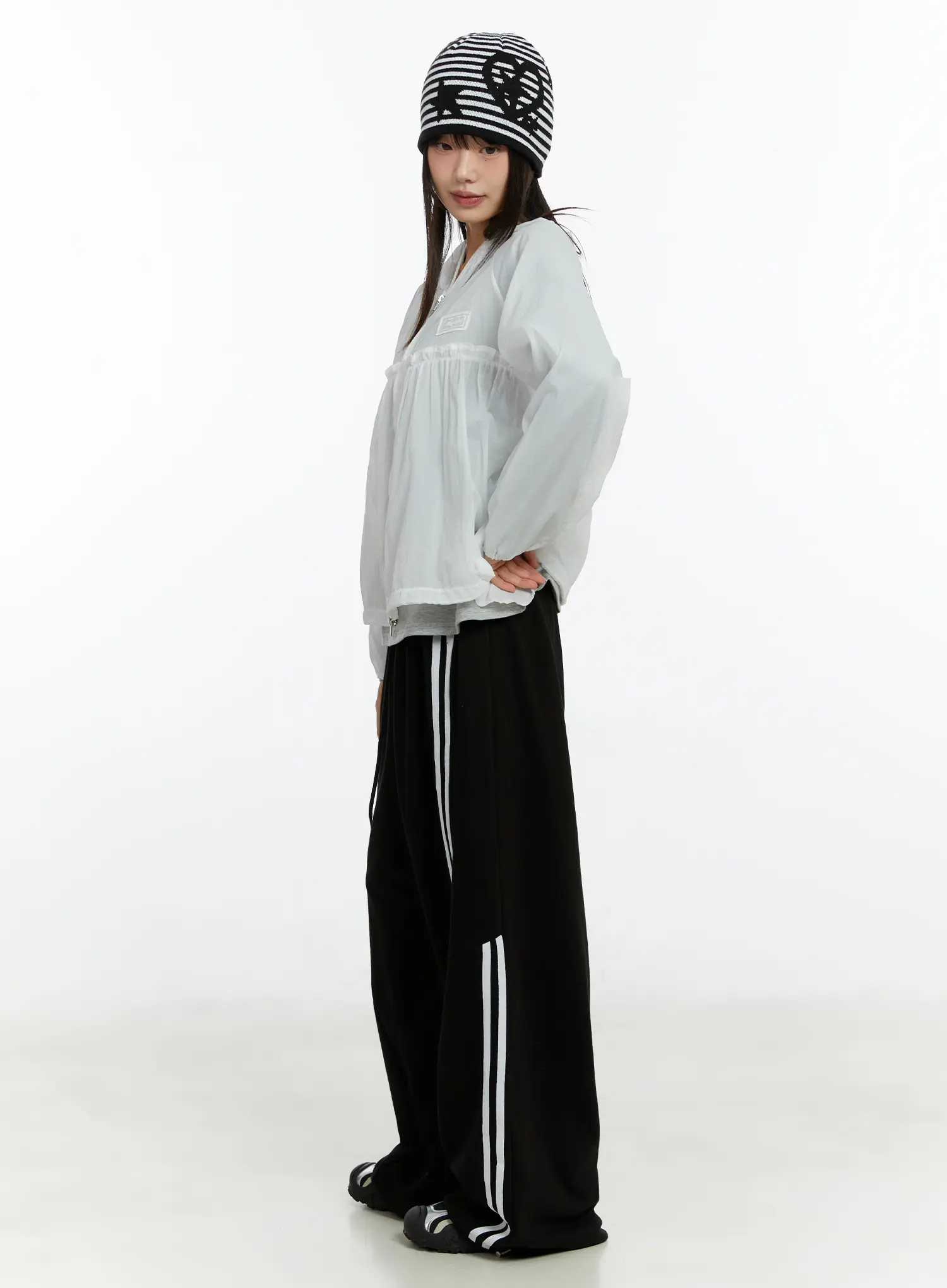 Oversized Wide Leg Track Pants CF510 - Image 2