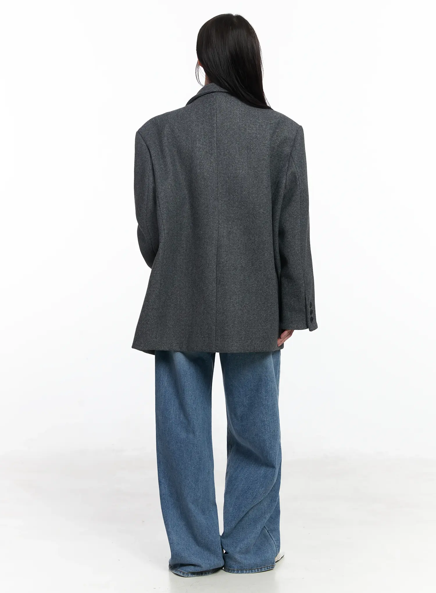 Oversized Wool Blazer IJ529 - Image 10