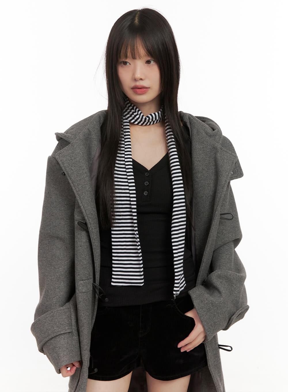 Oversized Wool-Blend Hooded Coat CD425 - Image 7