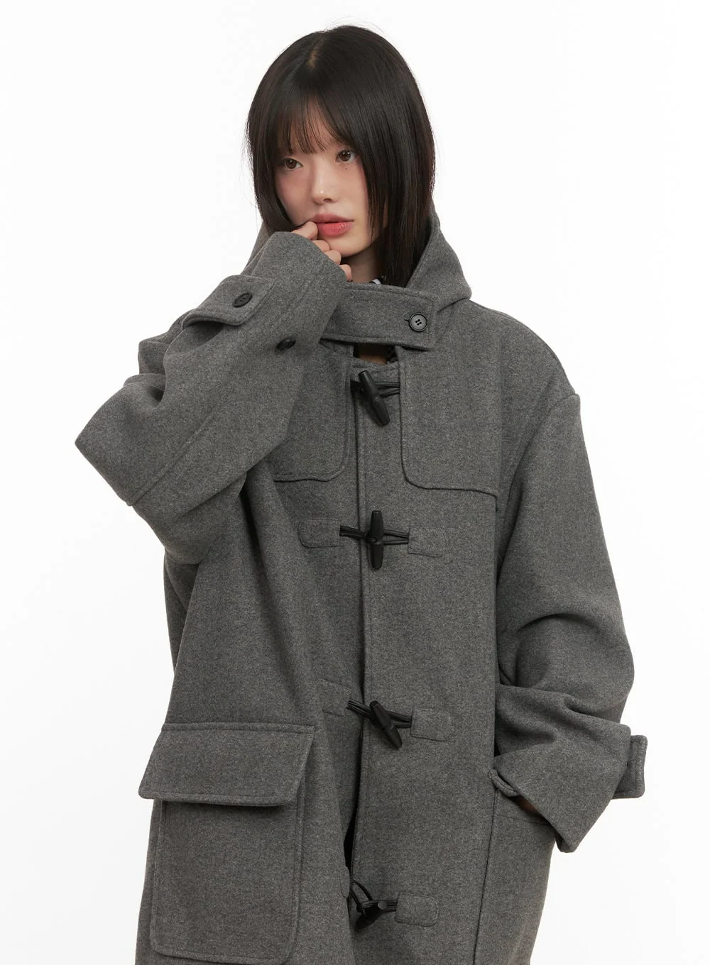 Oversized Wool-Blend Hooded Coat CD425 - Image 9