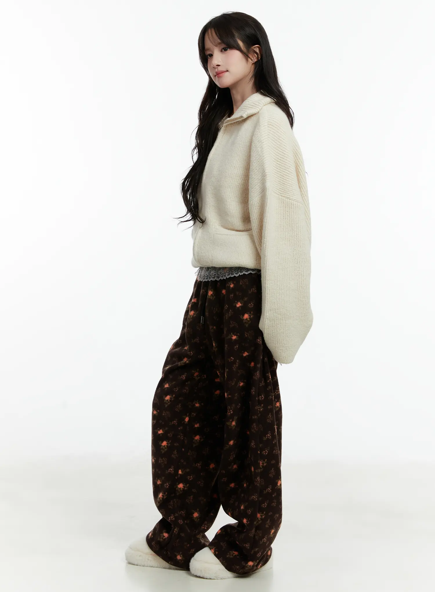 Oversized Wool-Blend Knit Zip-Up CD514 - Image 6