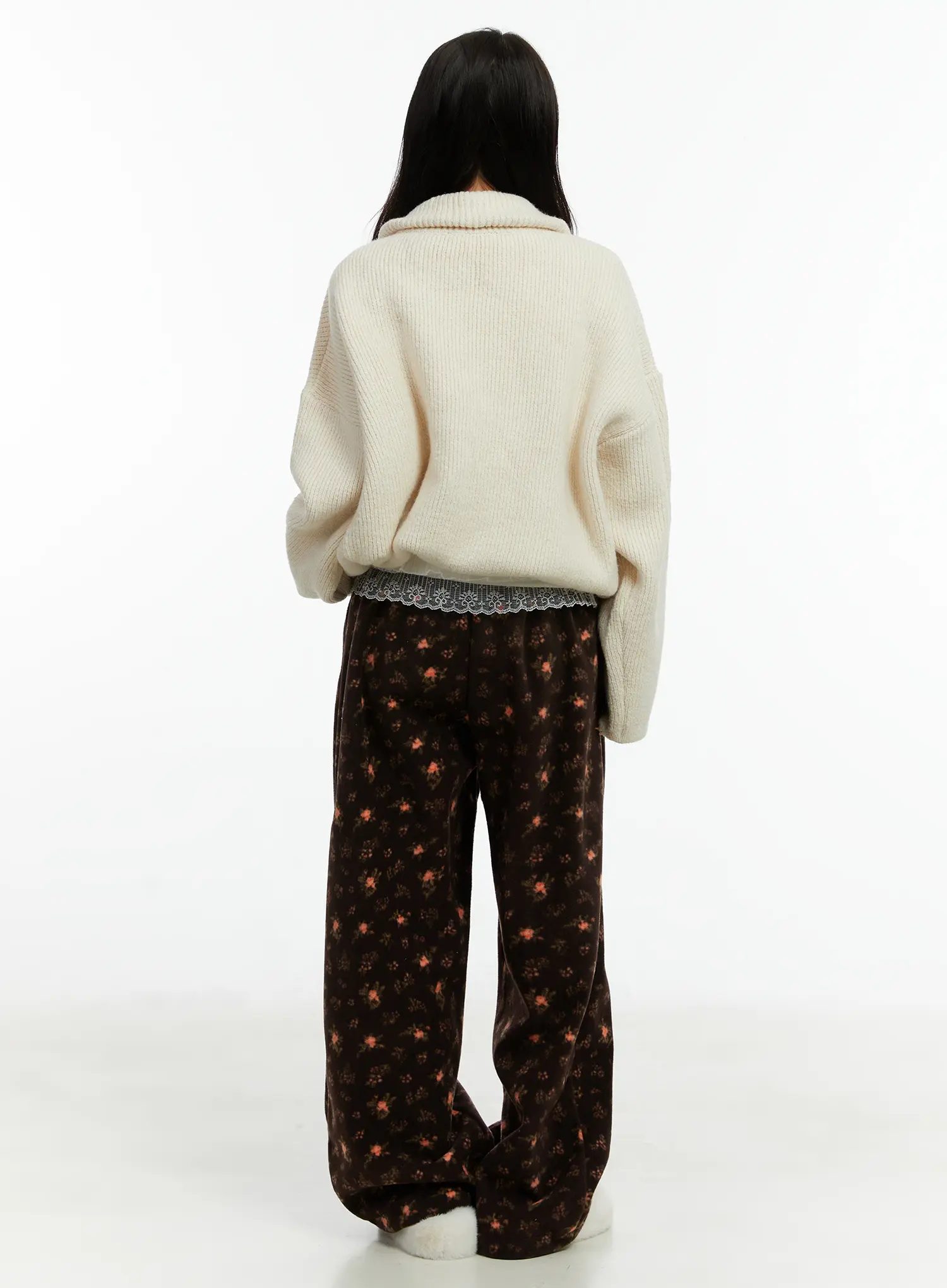 Oversized Wool-Blend Knit Zip-Up CD514 - Image 8