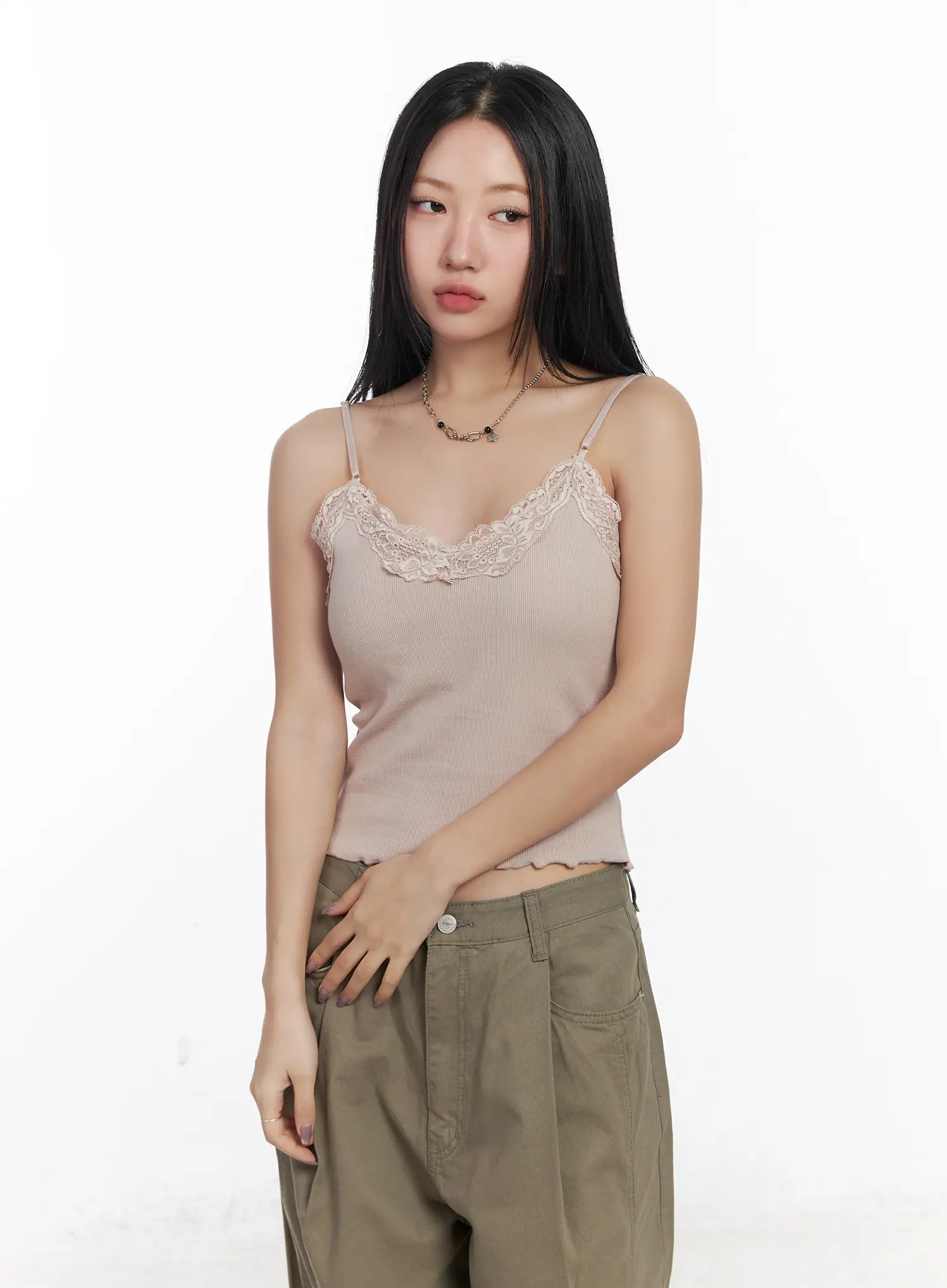 Padded Lace-Trim Cami Top CJ530 - Image 2
