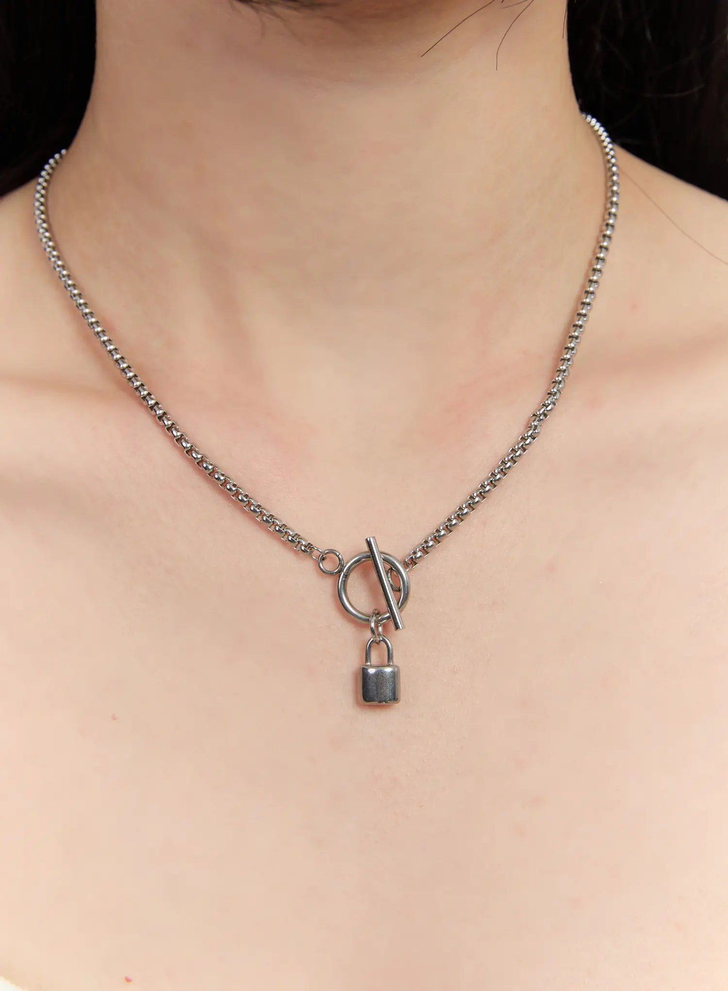 Padlock Pendant Chain Necklace CA508