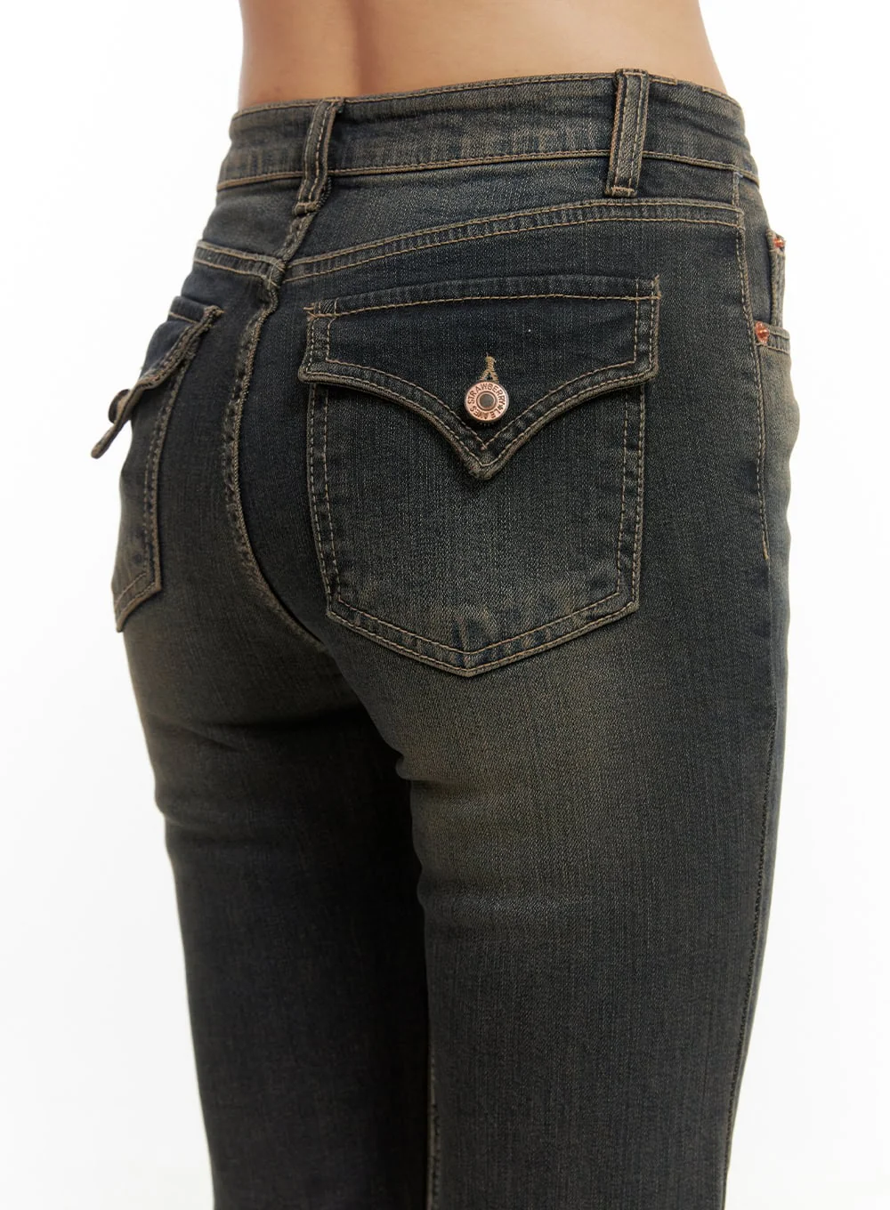 Paisley Slim-Fit Bootcut Washed Jeans CO424 - Image 4