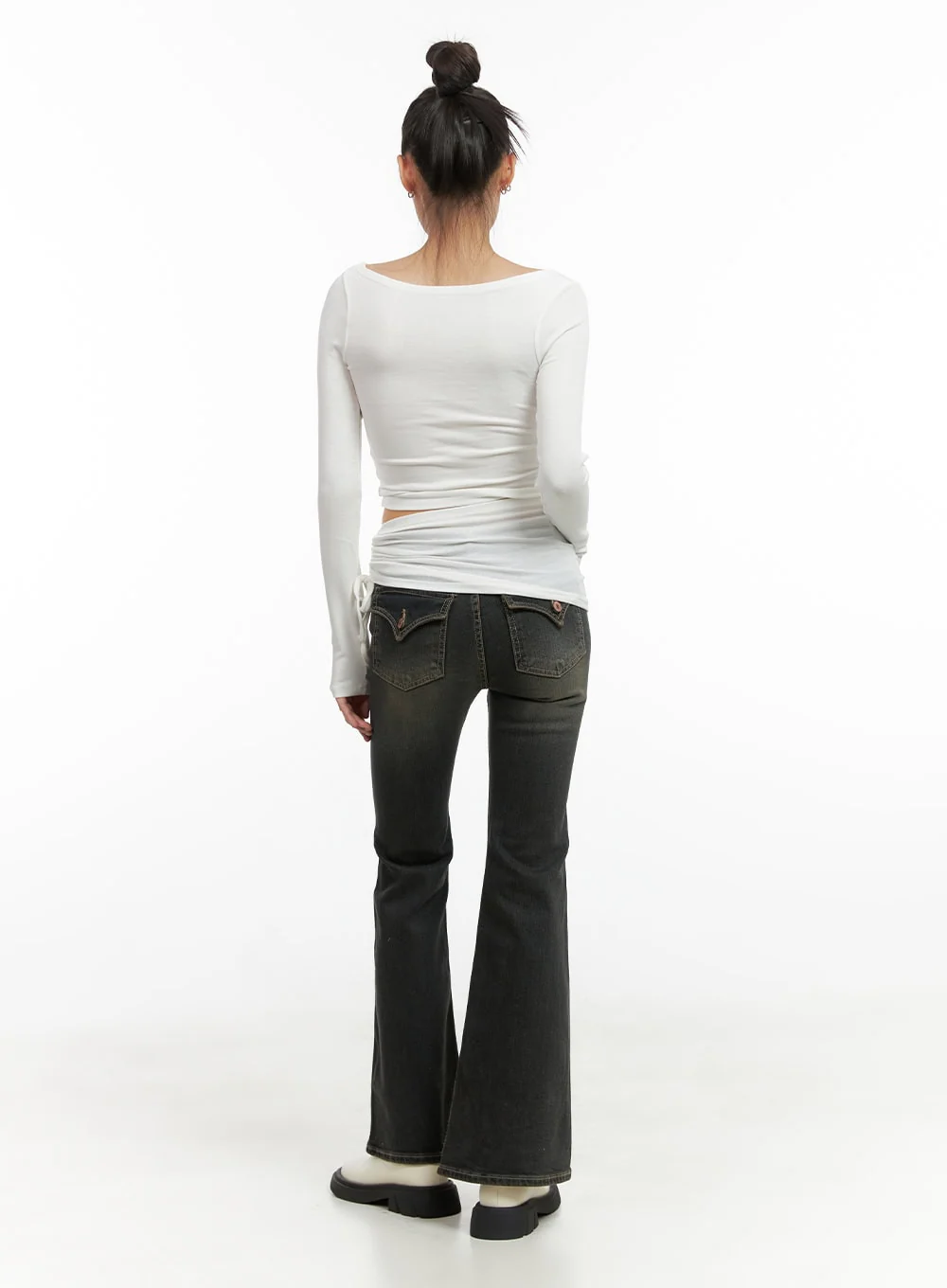 Paisley Slim-Fit Bootcut Washed Jeans CO424 - Image 7