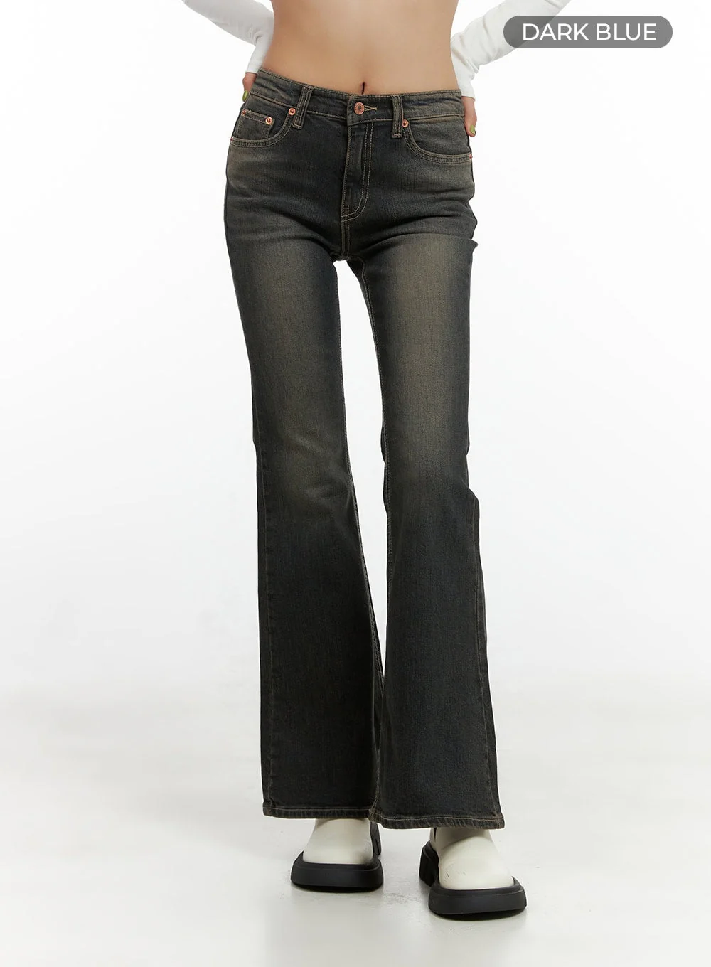 Paisley Slim-Fit Bootcut Washed Jeans CO424 - Image 8