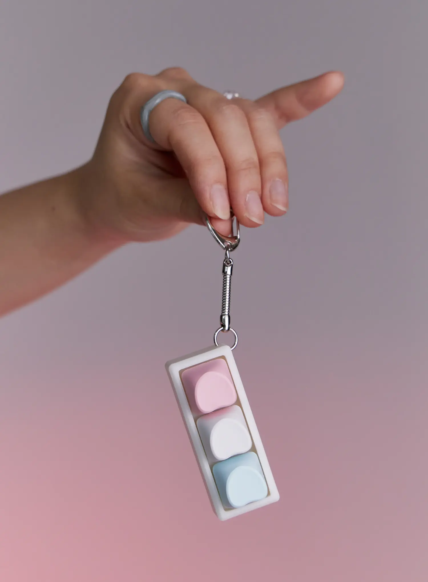 Pastel Heart 3-Keycap Keychain IA524