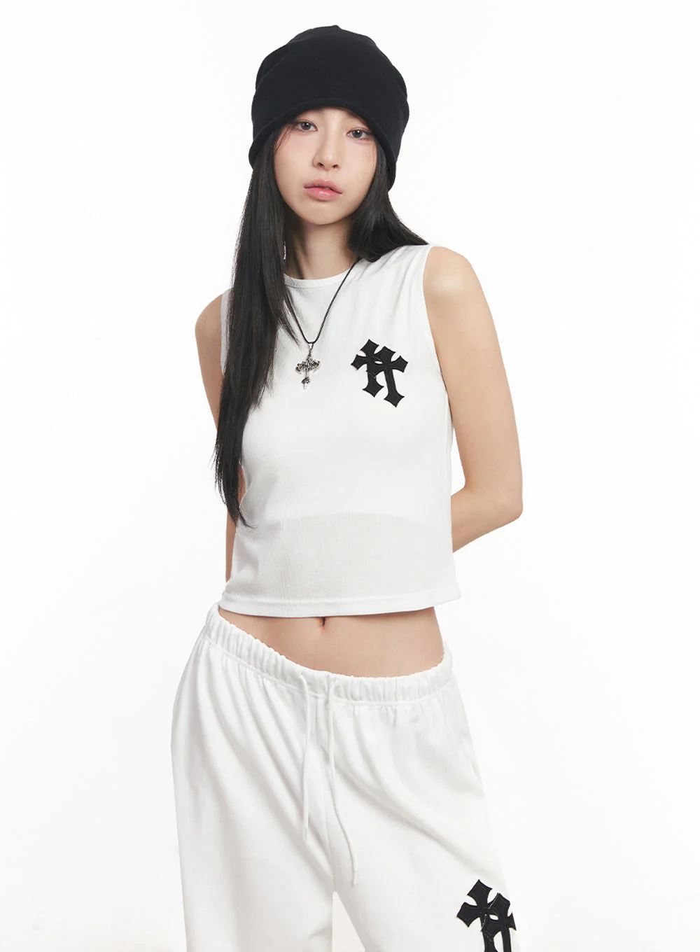 Patched Chic Sleeveless Top IY516 - Image 2