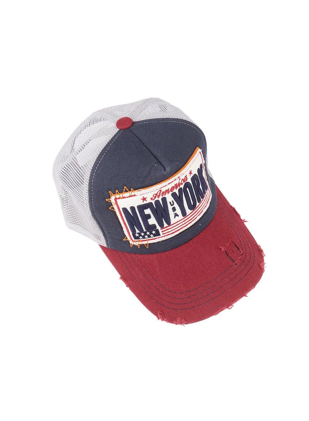 Patched Destroyed Denim Cap CM503 - Image 14