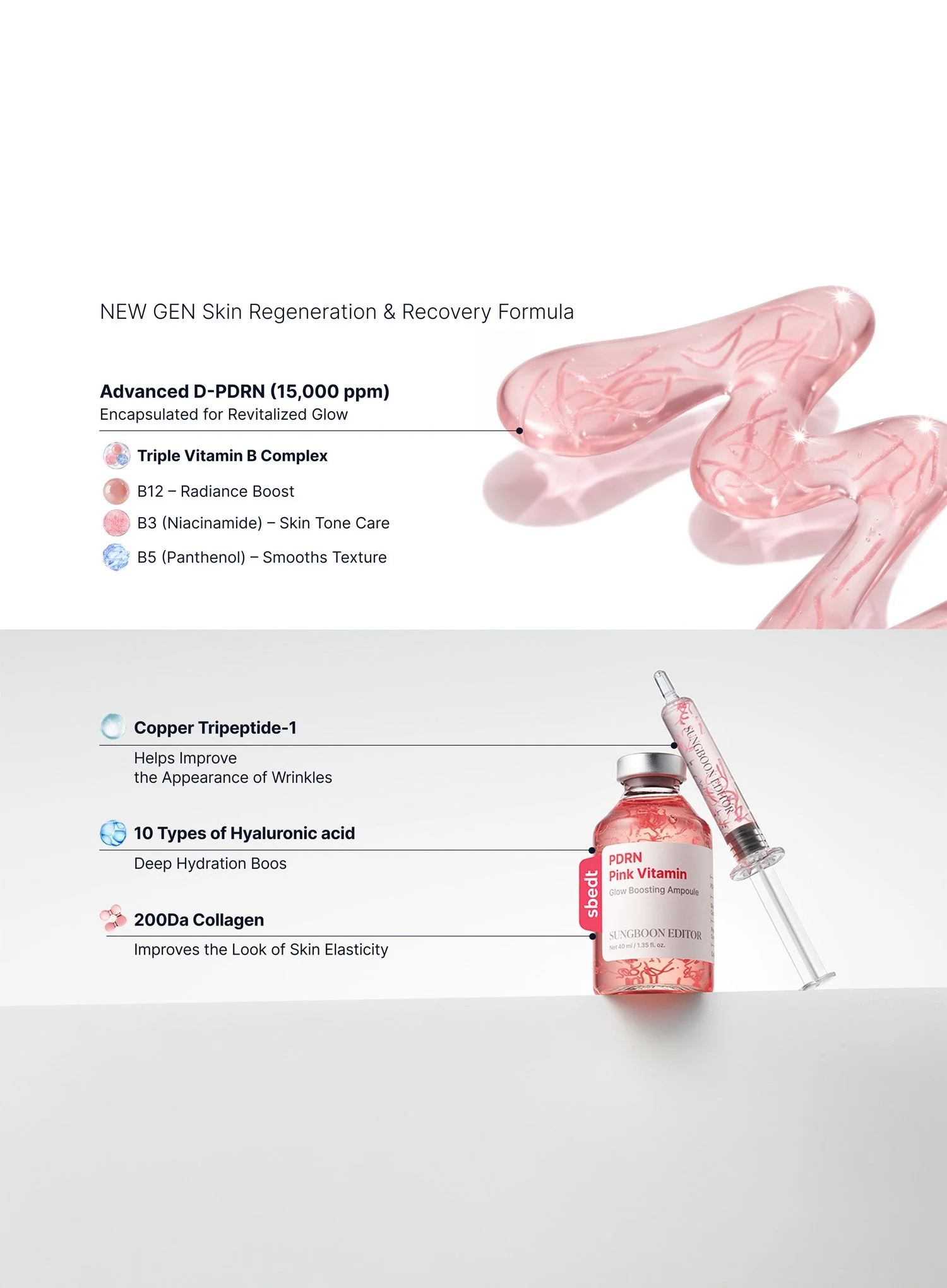 PDRN Pink Vitamin Glow Boosting Ampoule (40ml) - Image 4
