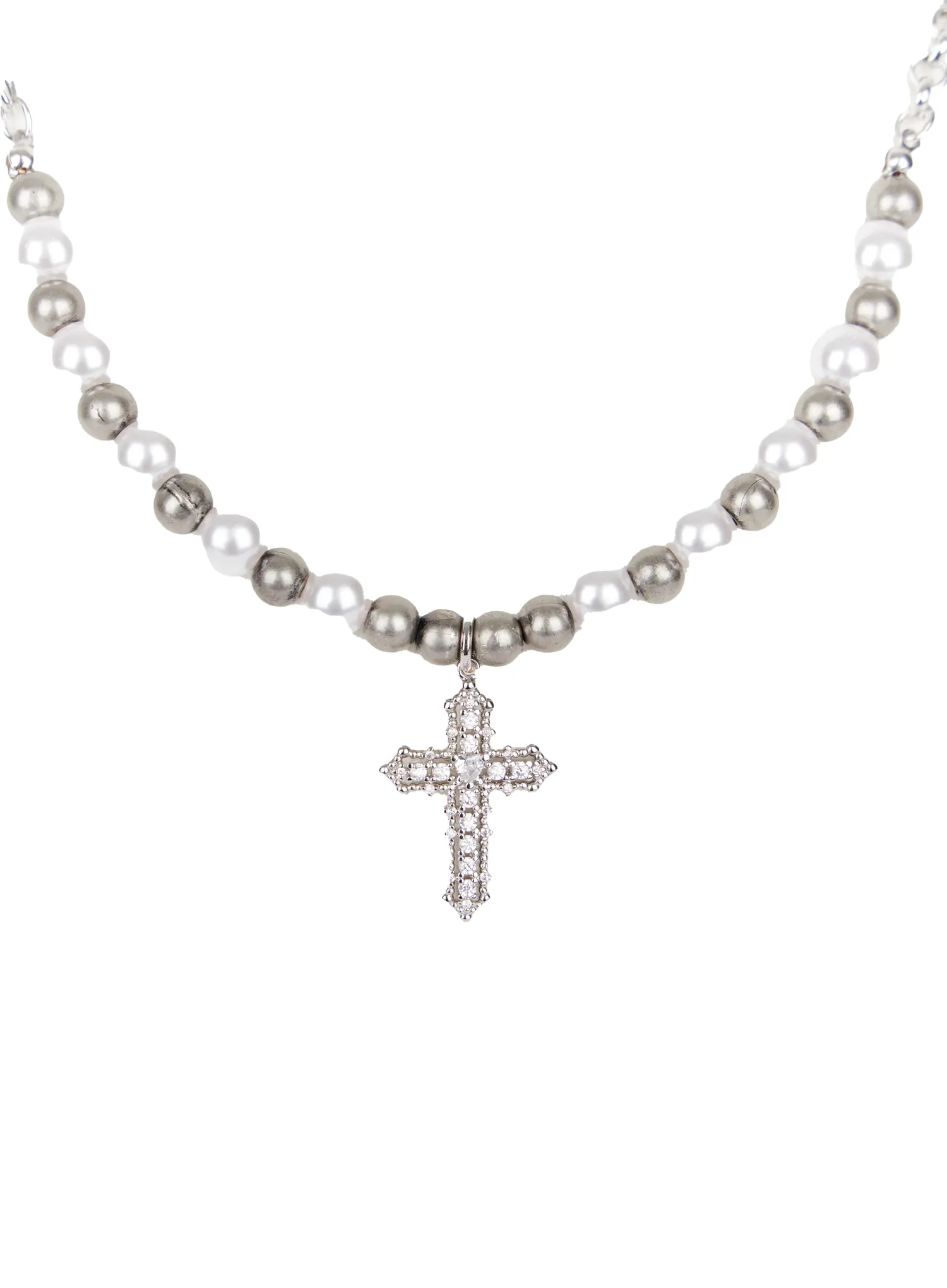 Pearl Bead Necklace with Pendant CO514 - Image 4
