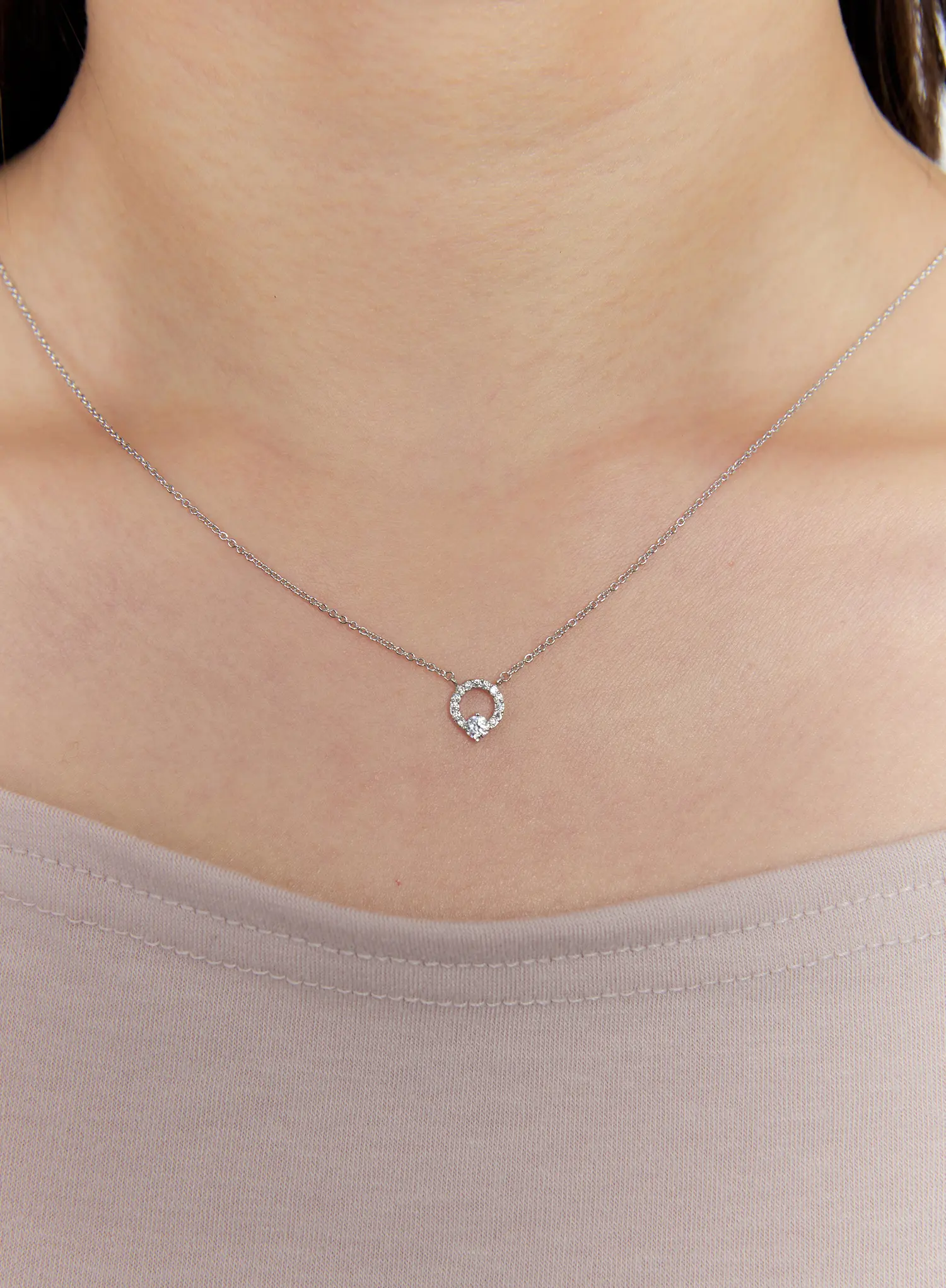 Petite Ring Cubic Necklace IS517 - Image 2