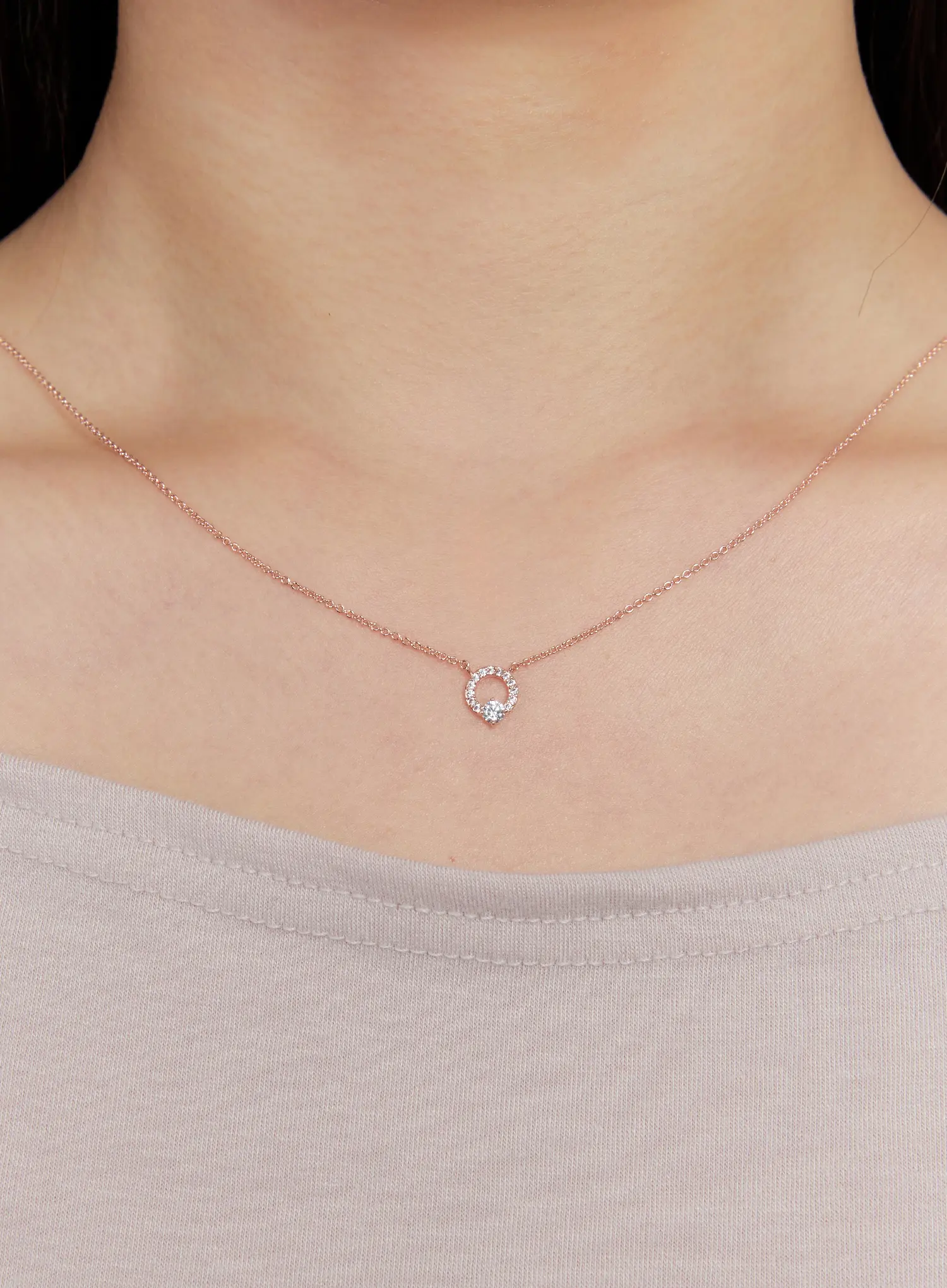 Petite Ring Cubic Necklace IS517 - Image 3