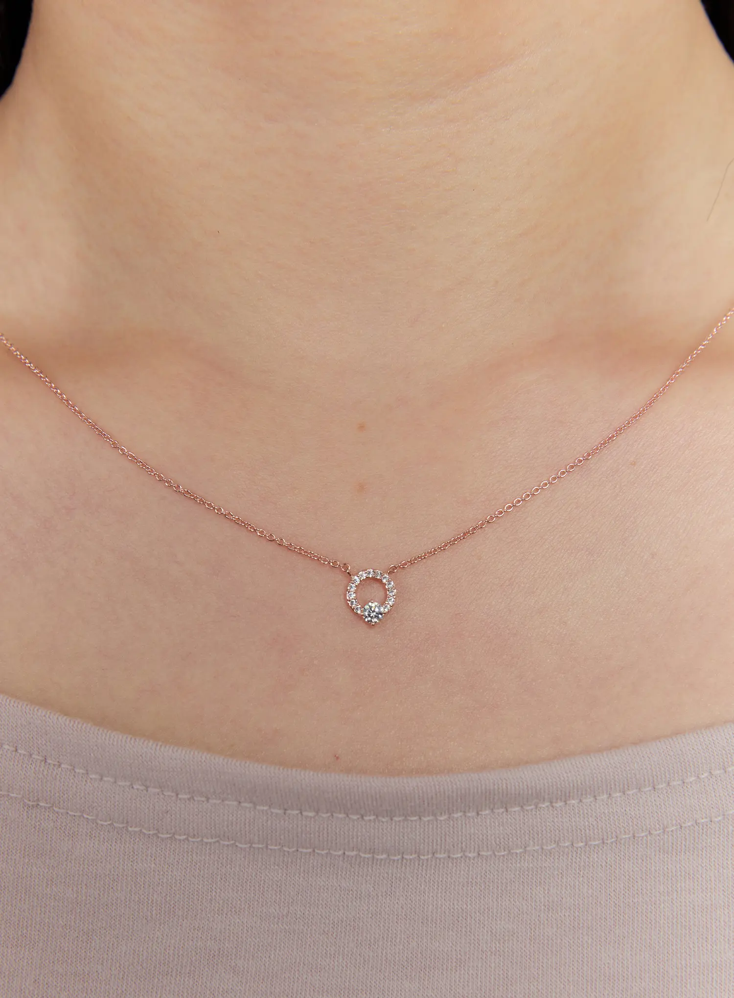 Petite Ring Cubic Necklace IS517 - Image 4