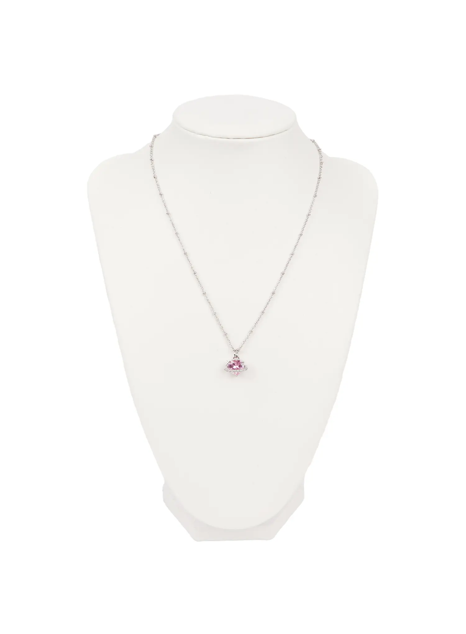 Pink Cubic Heart Necklace CM524 - Image 6