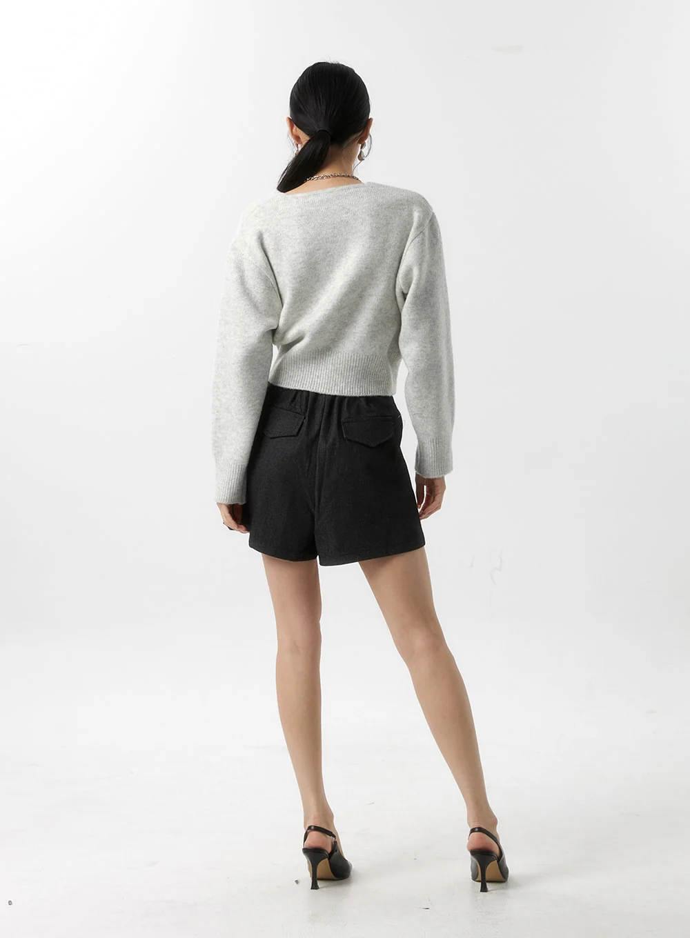 Pintuck Denim Shorts IS315 - Image 10