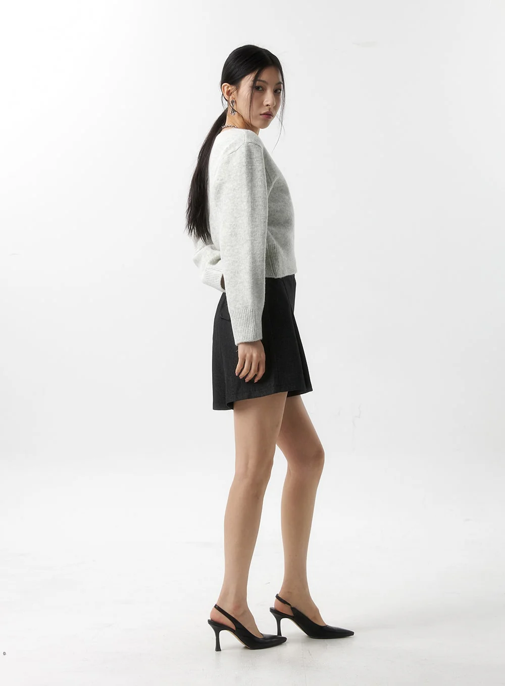 Pintuck Denim Shorts IS315 - Image 9