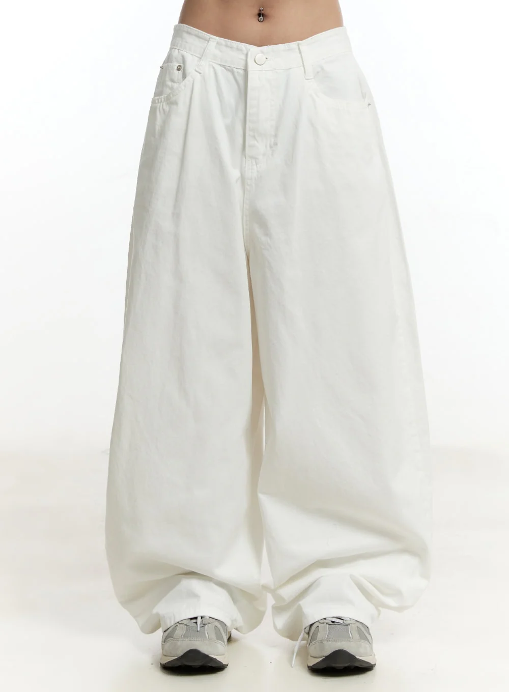 Pintuck Oversized Cotton Trousers CY505